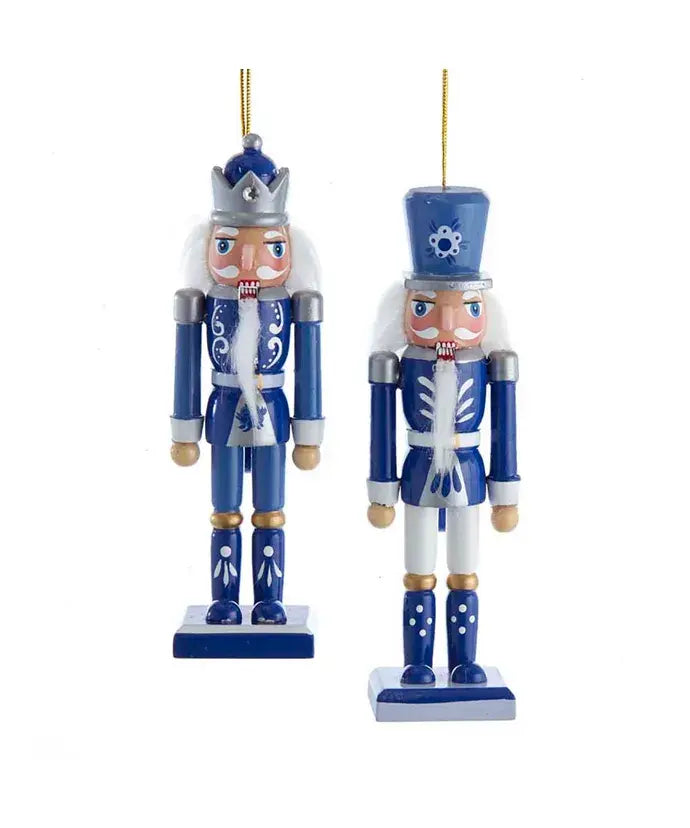 Kurt S. Adler Indigo Blue & White Wooden Nutcracker Ornament | 6" Christmas Tree Decor | Style 1