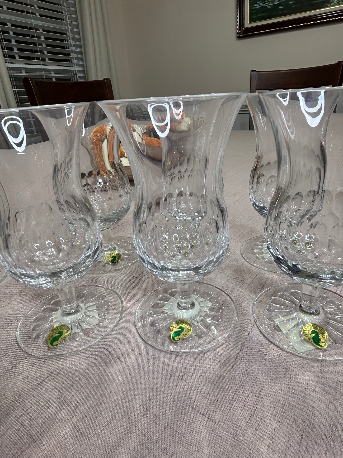 Stunning Waterford Presage Iced Tea/Water Glasses with original stickers! Set of 6!