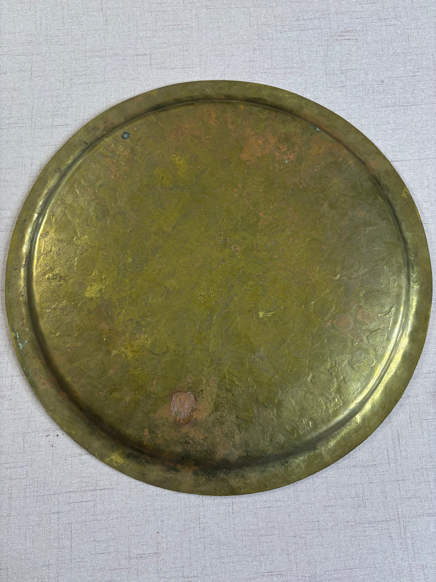 Gorgeous large ornate etched brass tray!