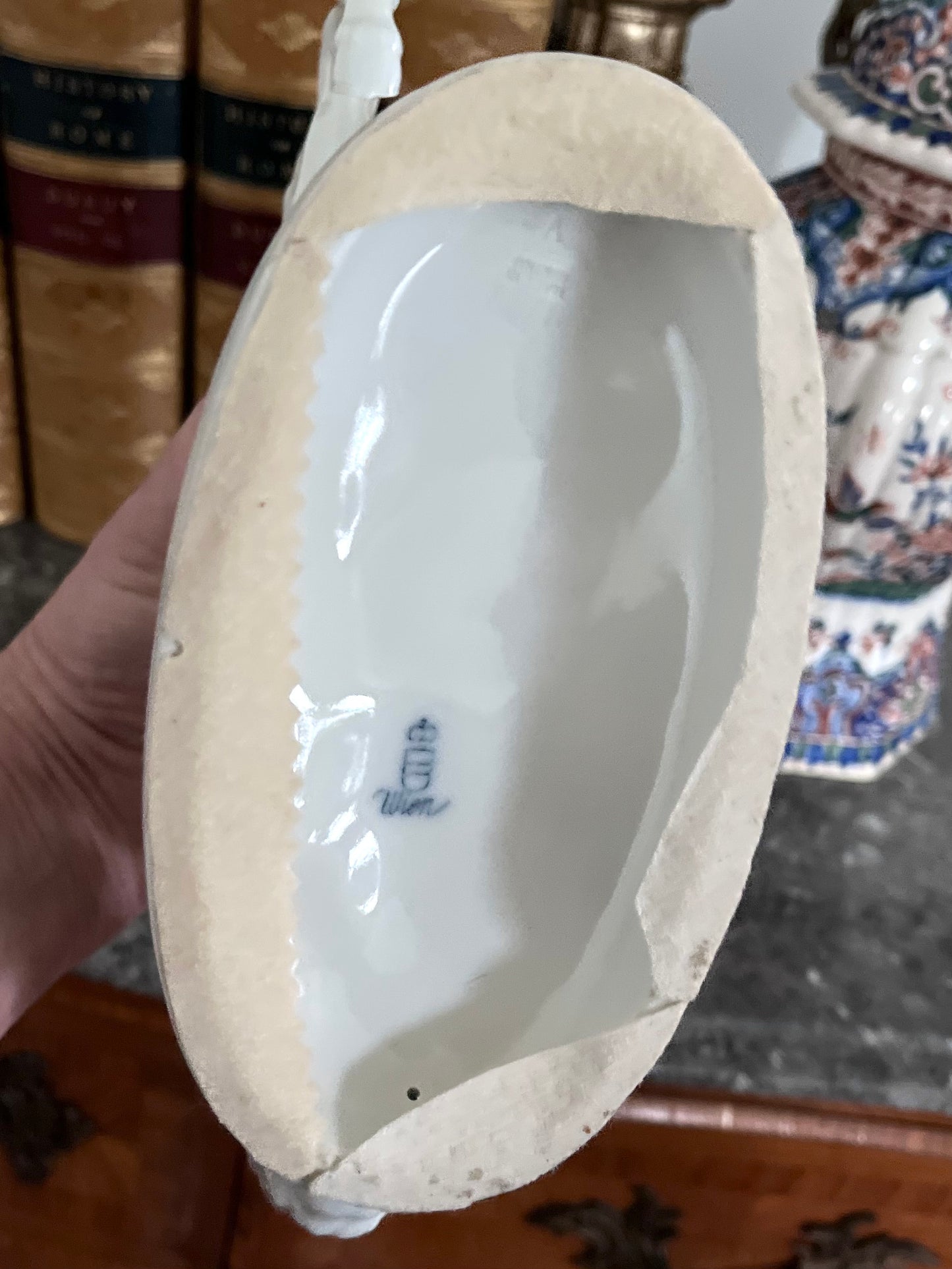 Majestic Blanc de Chine Wier Rearing Stallion Statue - Marked