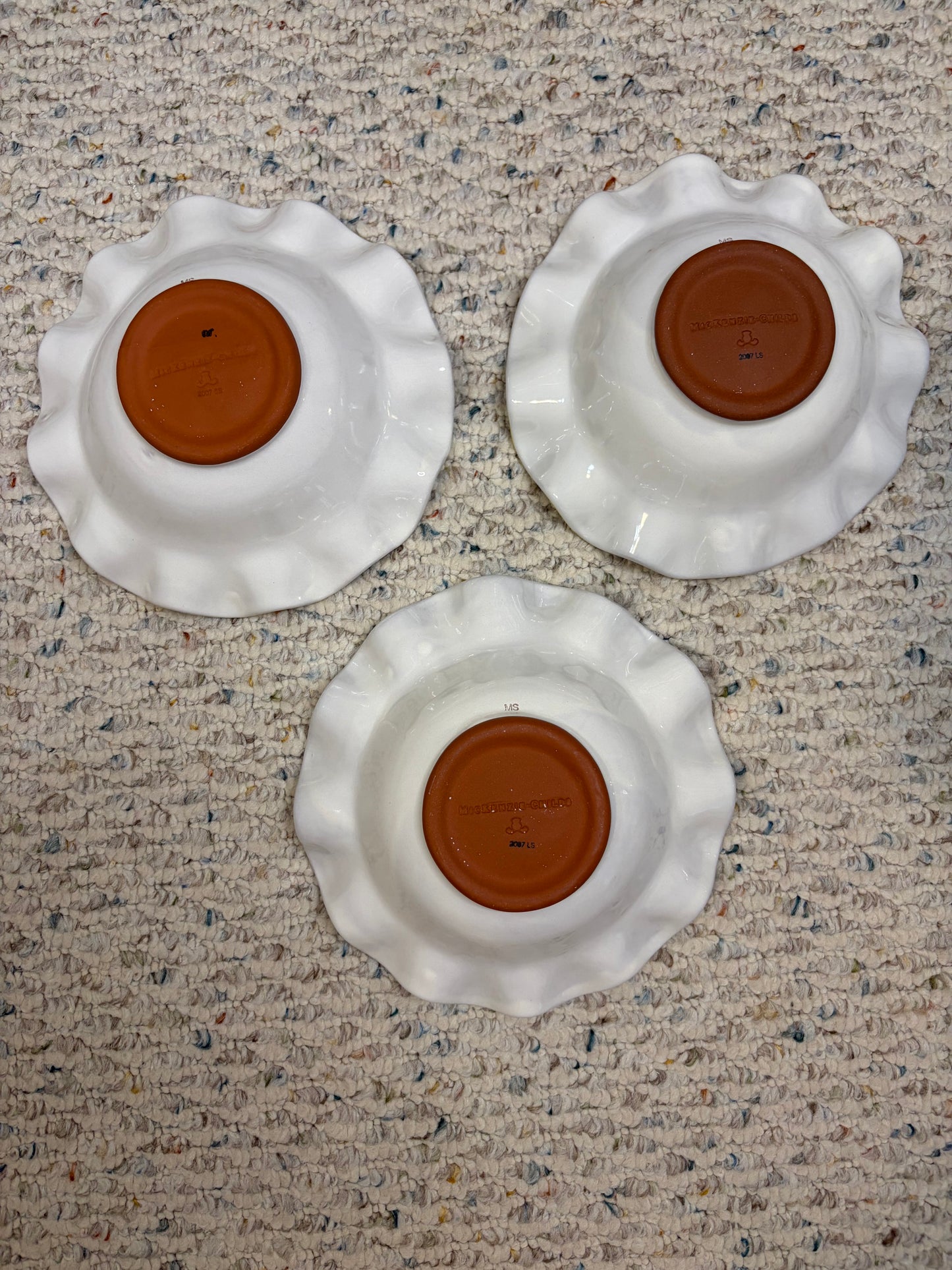 Mackenzie-Childs Myrtle fluted bowls set of 3!