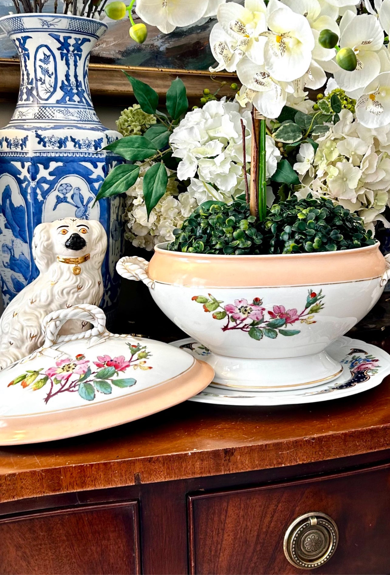 Gorgeous French Haviland Limoges Gilded floral rope & anchor Tureen planter