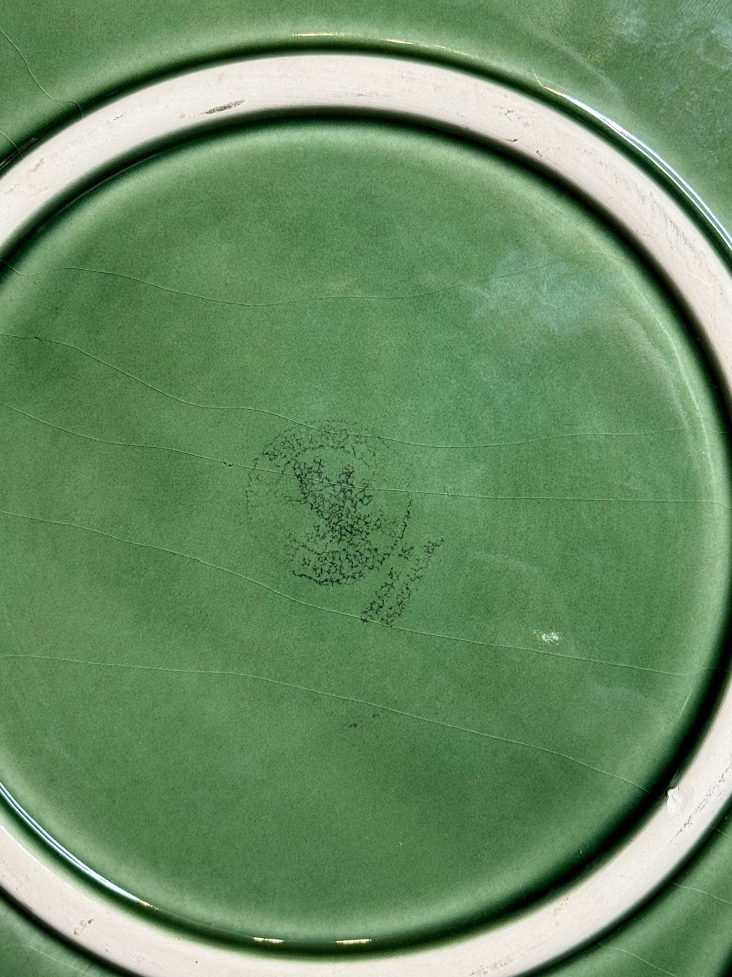 Vintage Bordallo Pinheiro Green Grape Cheese Board / Serving Platter | 15” Handle-to-Handle | Portugal