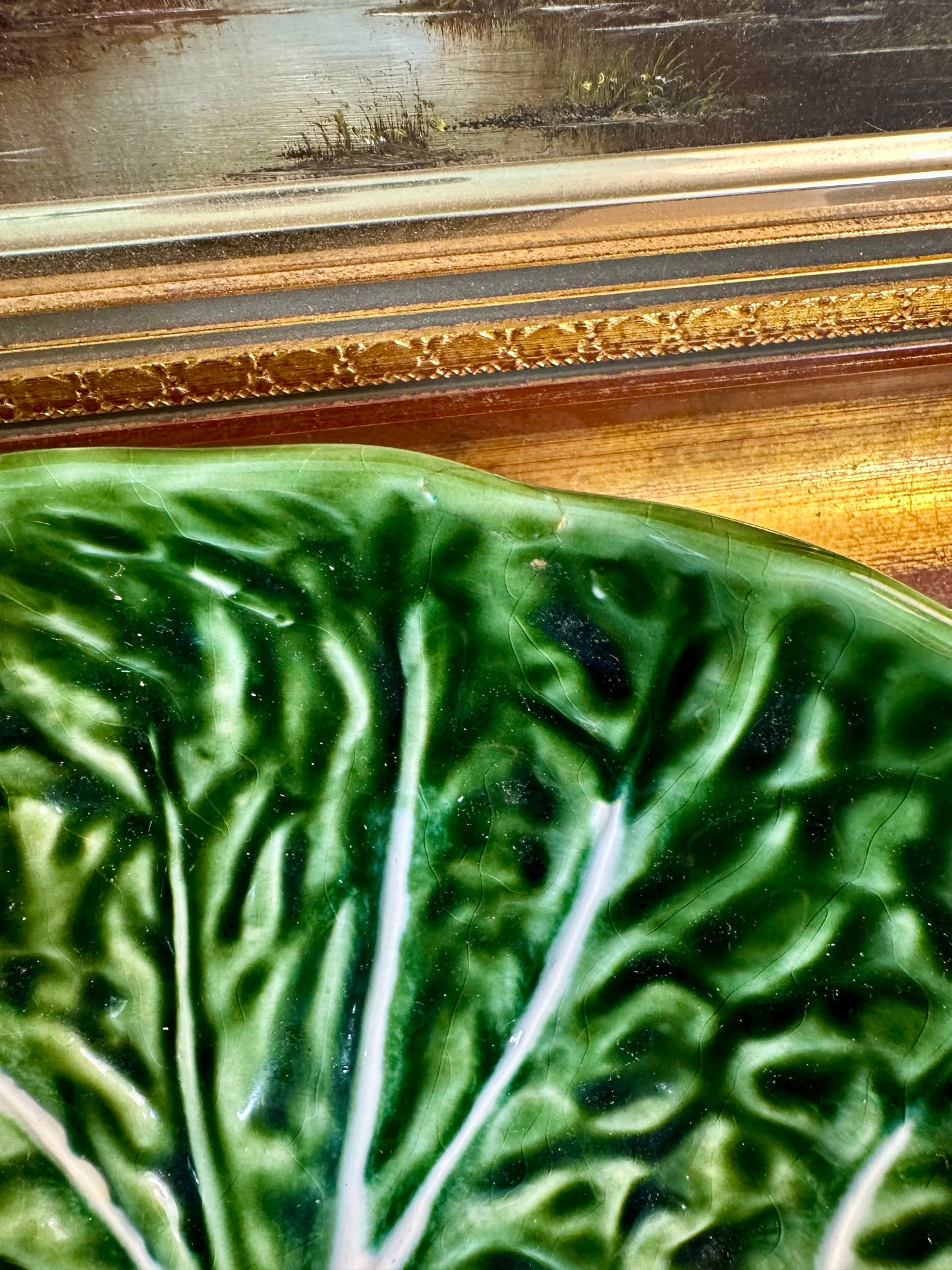 Olfaire Large Green Cabbage Salad Serving Bowl, Made in Portugal, 11.5"
