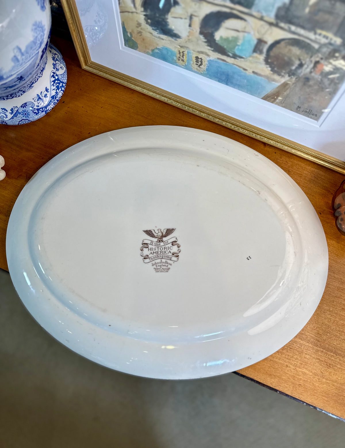Vintage Johnson Brothers Historic America “Home for Thanksgiving” 20” Turkey Platter | England