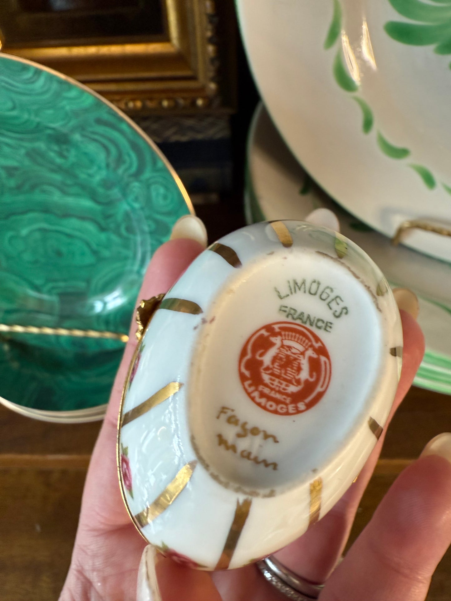 Reserved - Vintage Hand Painted Limoges Floral Box