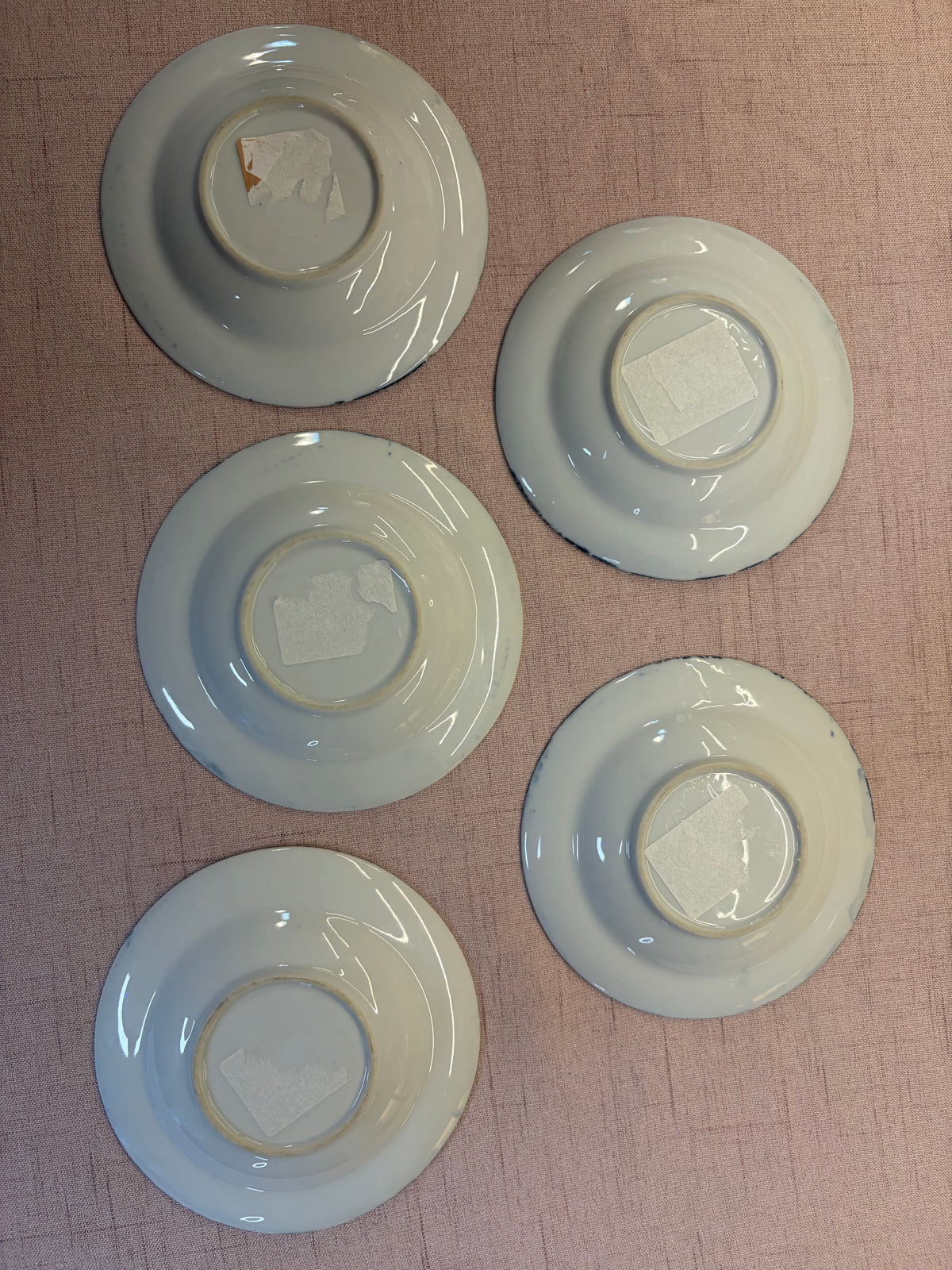 Beautiful French Blue Willow small shallow bowls set of 5!