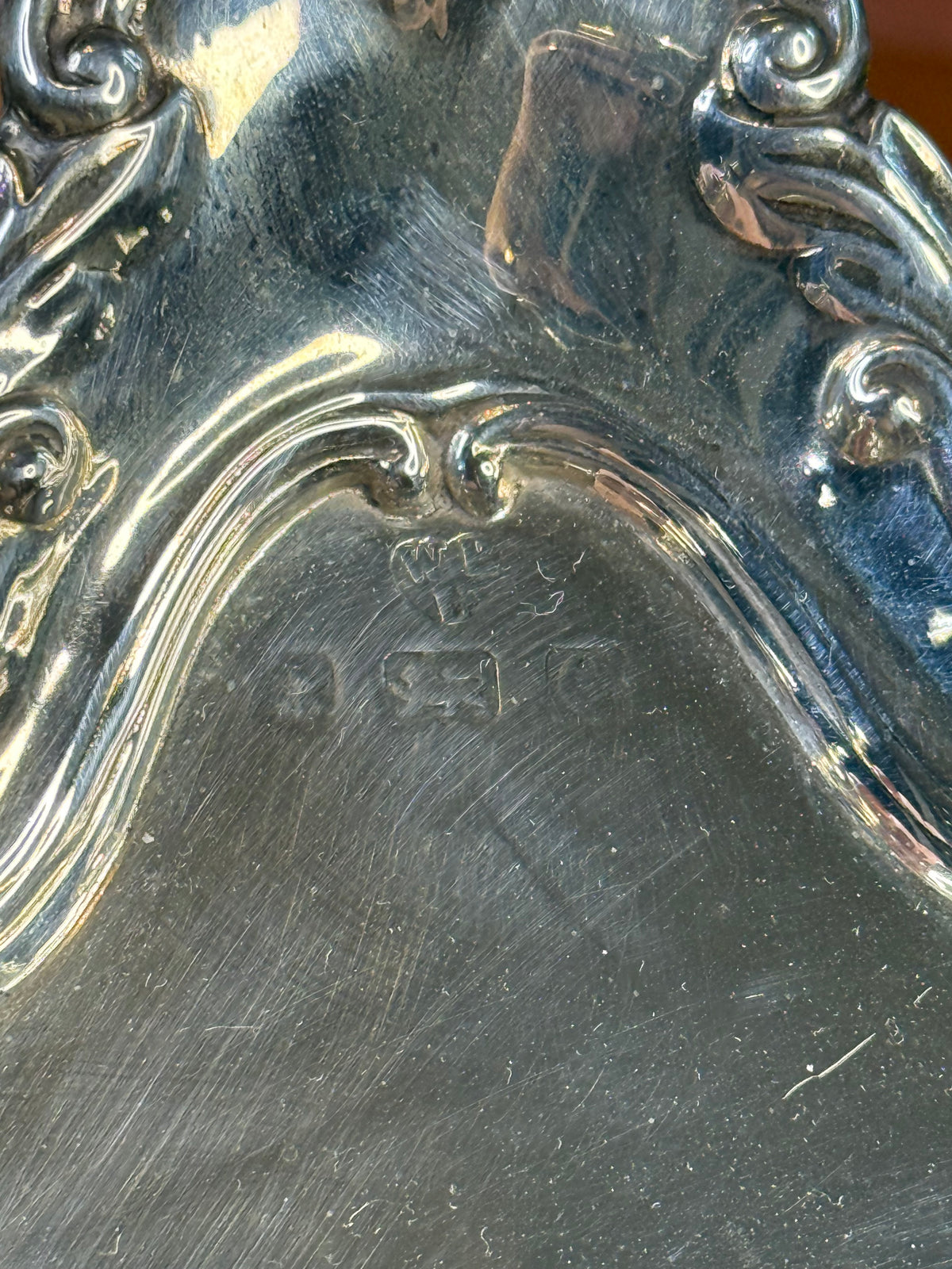 Antique English Silver Inkwell & Tray | Birmingham 1905 | DA0476
