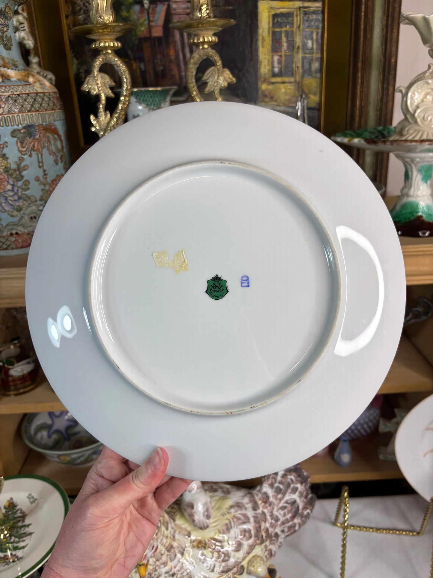 Bavarian turkey platter with cobalt and gold hues!