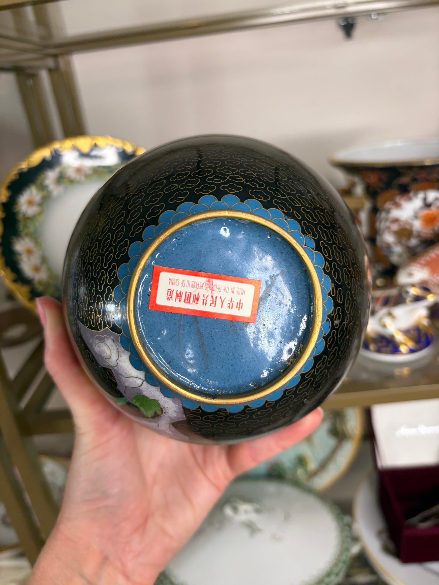 Lovely cloisonné lidded jar!