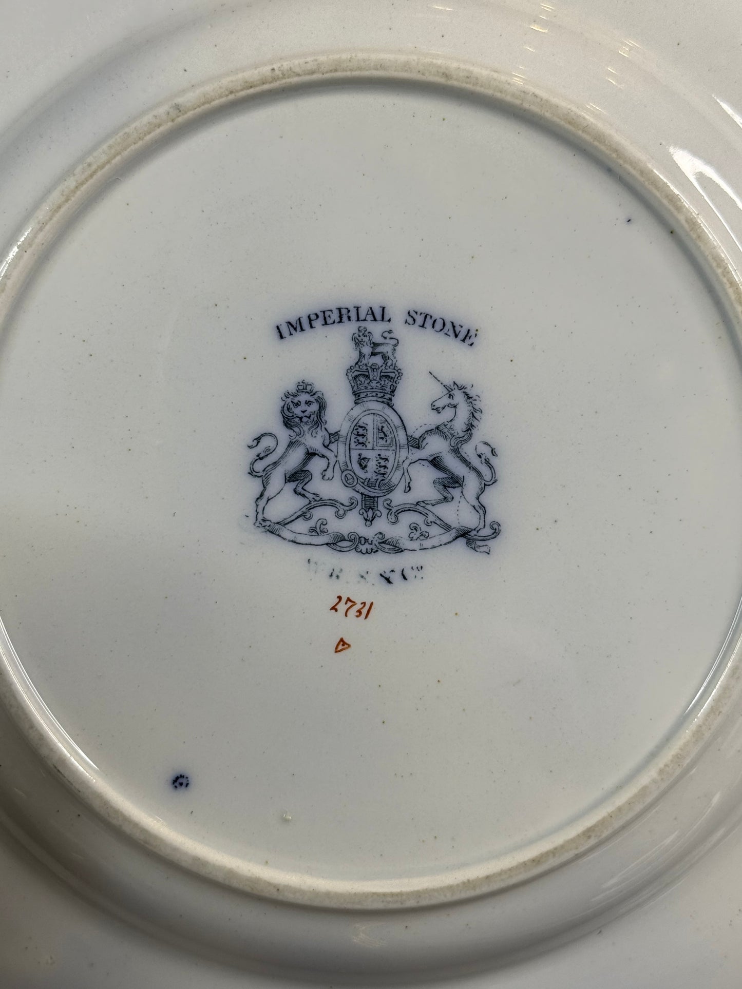 Antique c.1835 Ridgway Imperial Stone Chinoiserie Plate No. 2731 | 9”