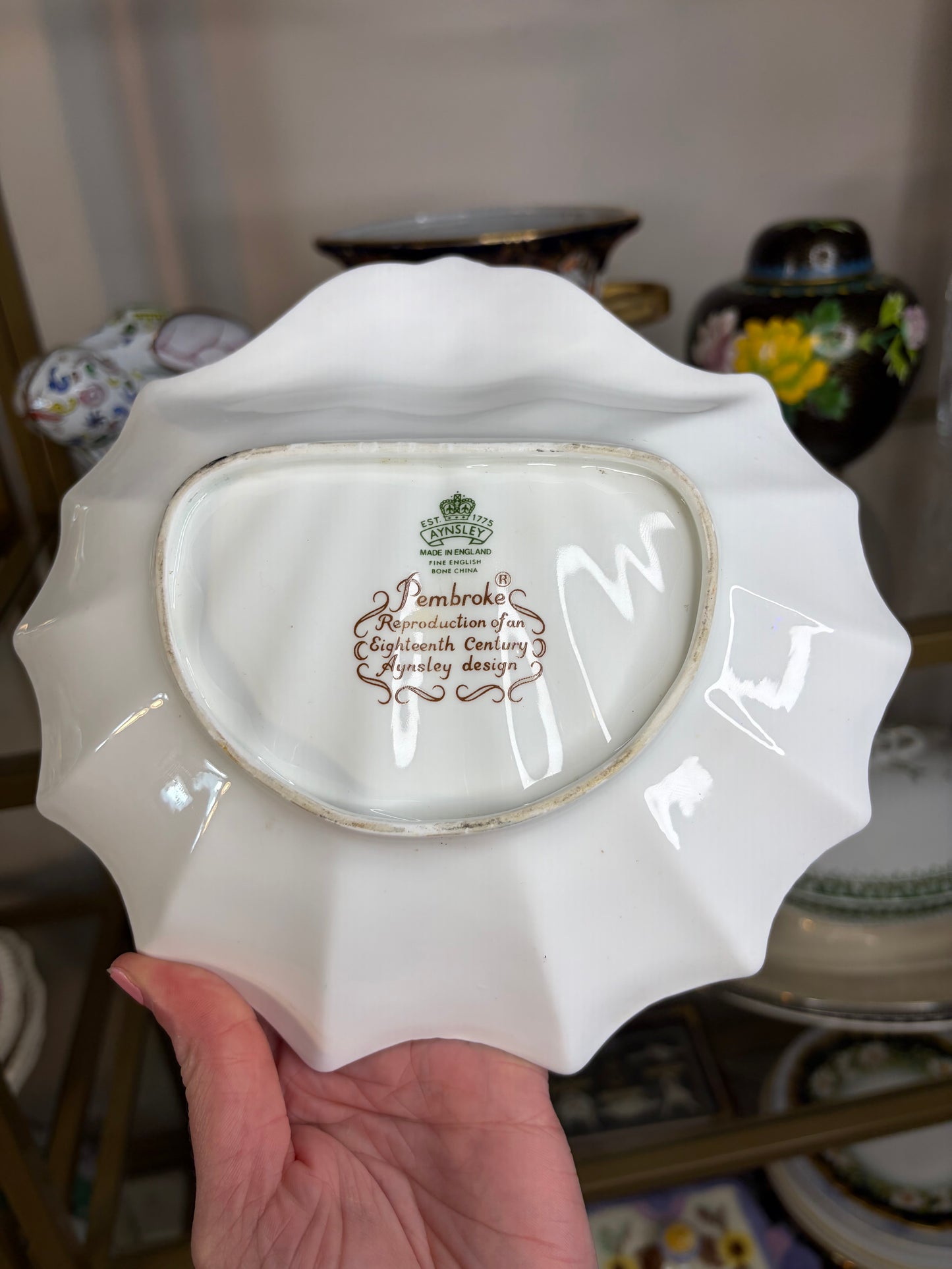 Lovely Aynsley bird and floral trinket dish!