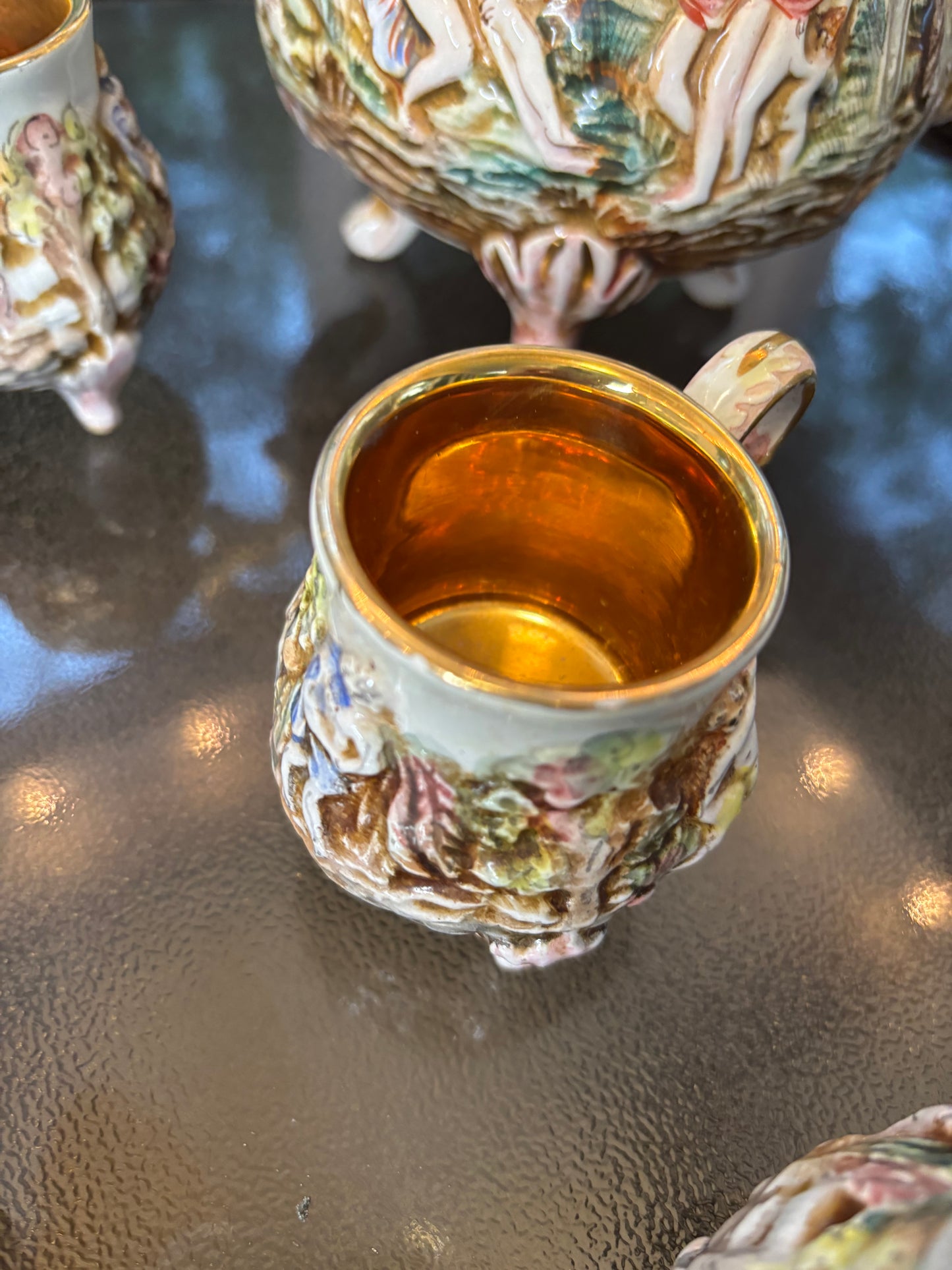 Stunning Italian Capodimonte tea set! - Beautiful condition!