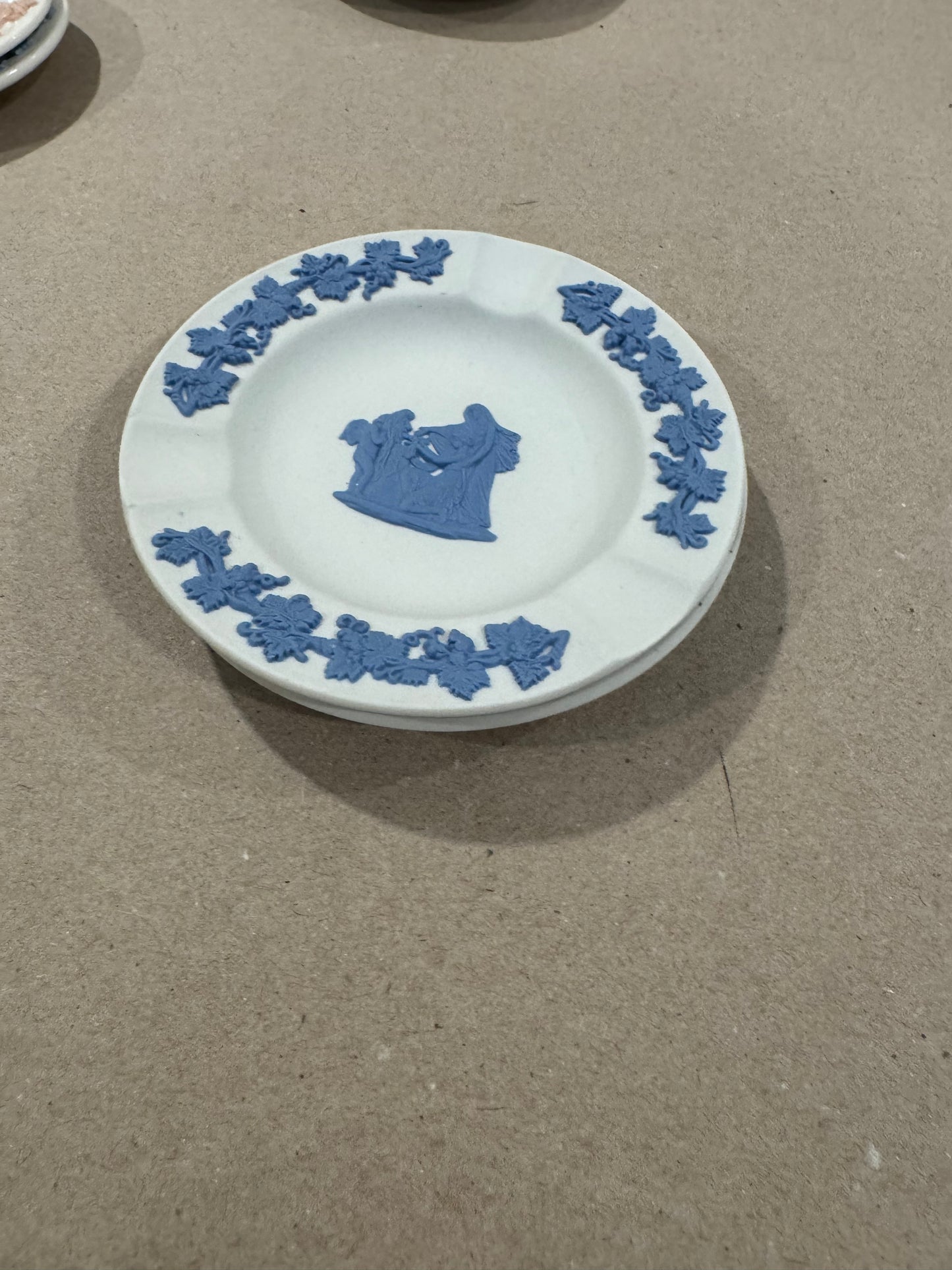 Wedgwood white and blue ashtray 4.5”