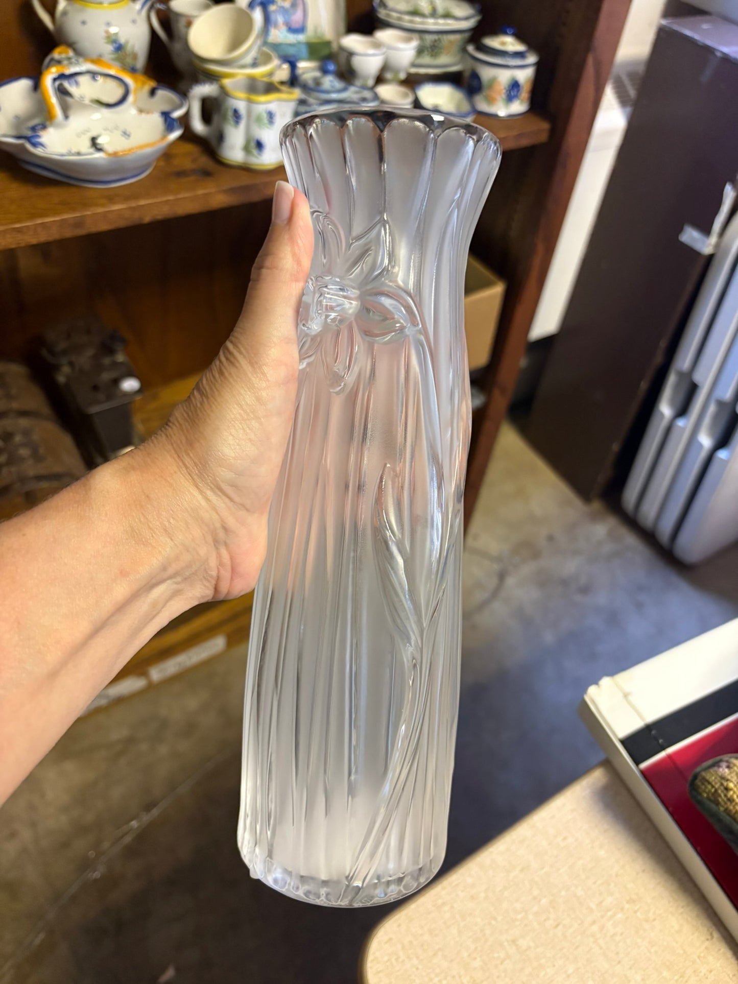 WCCR Charitable Item #178 | Lalique "Jonquil" Crystal Vase | Daffodil Design | France | 11"