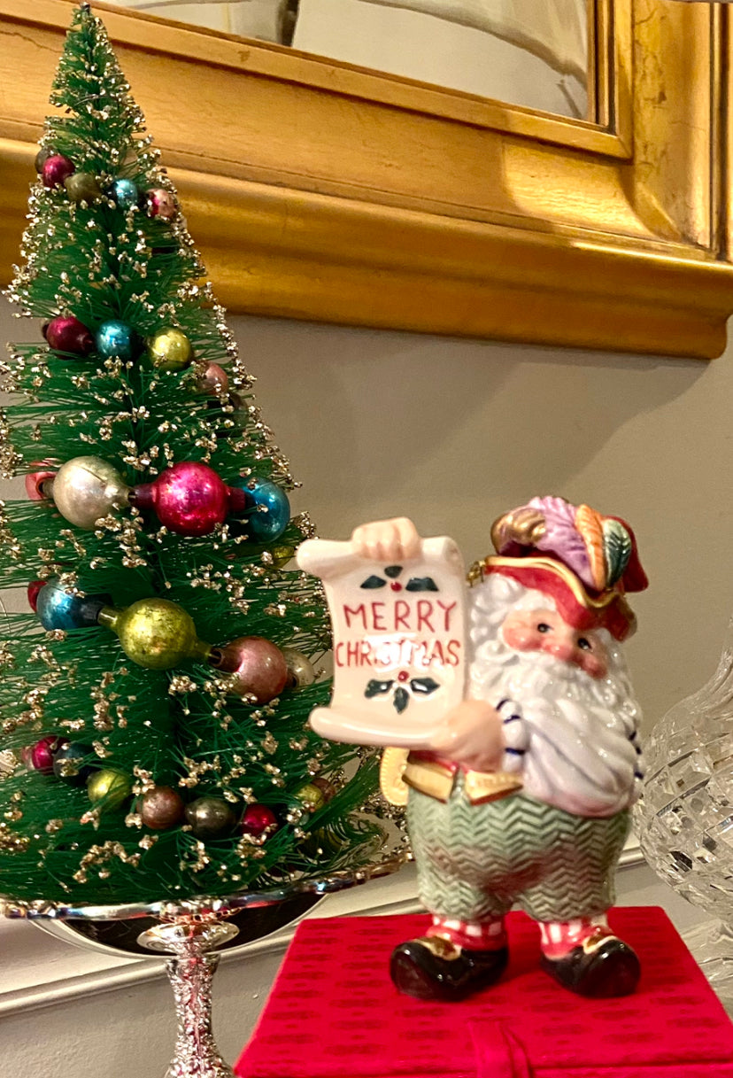 Vintage designer Fitz & Floyd santa clause christmas ornament