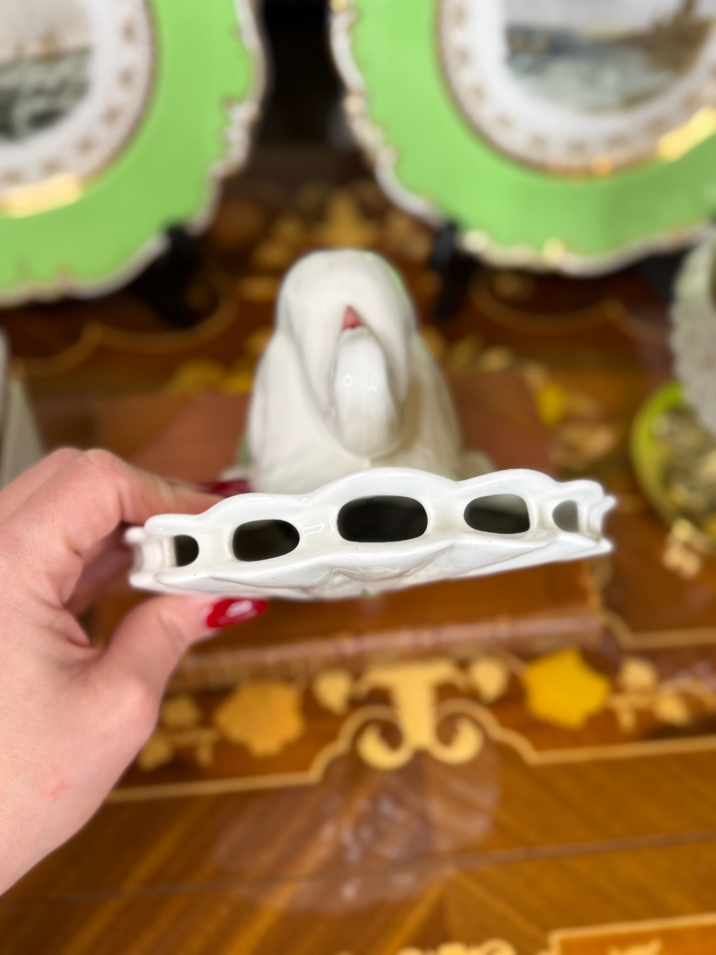 Minton Dove Posy Holder Figurine, c. 1870 – Victorian Porcelain Bird