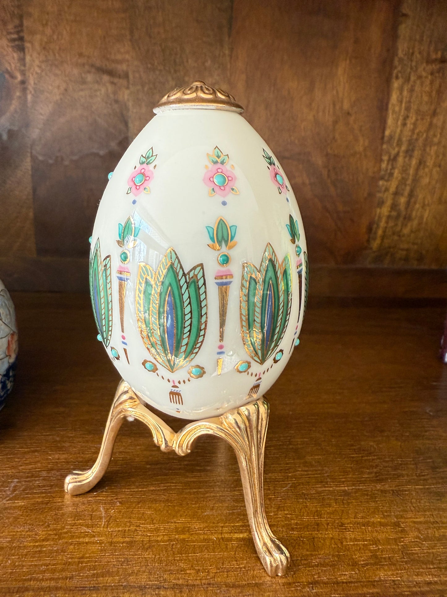 Live Sale 2/19 for Maria - Vintage Blue & White Double Happiness Jar ($175) + Lenox Egg on Stand ($60)