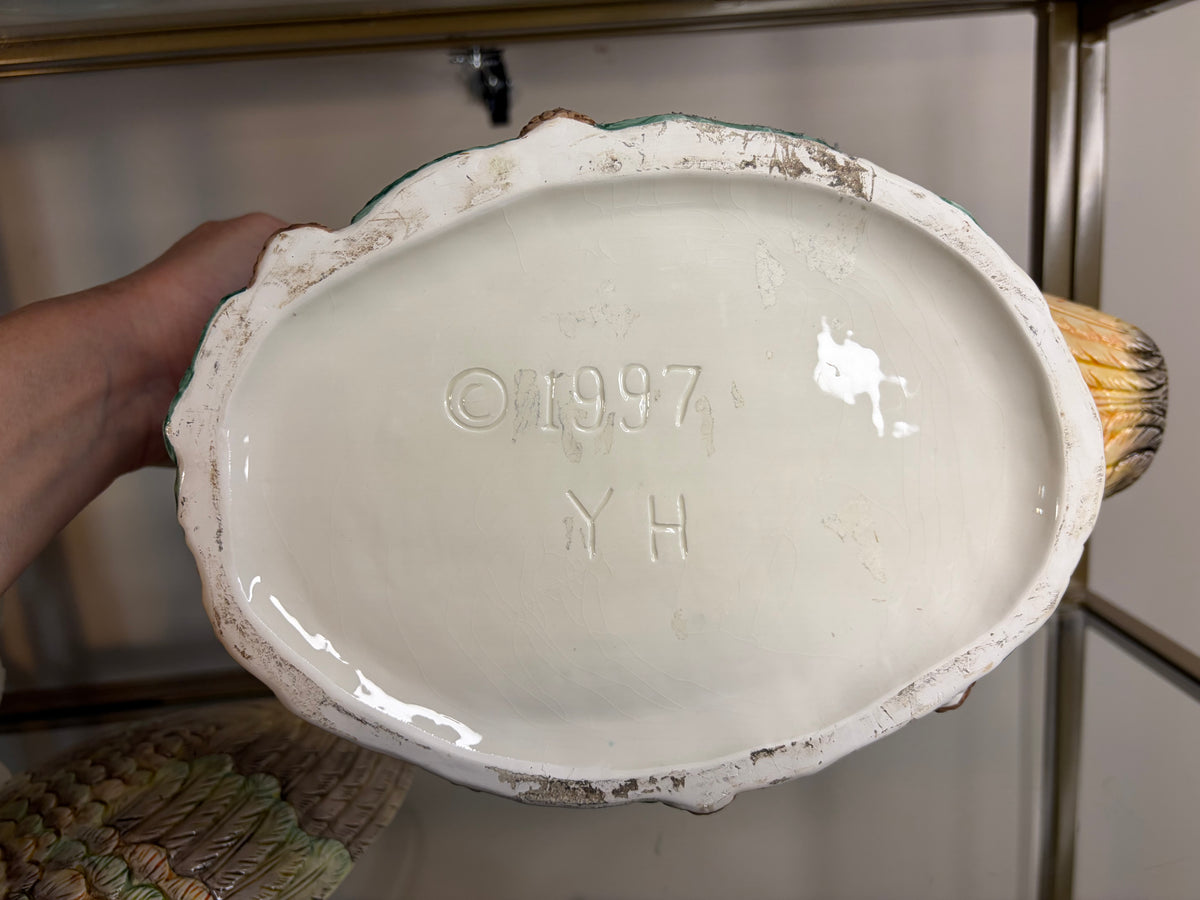 Beautiful Christmas goose tureen with ladle!