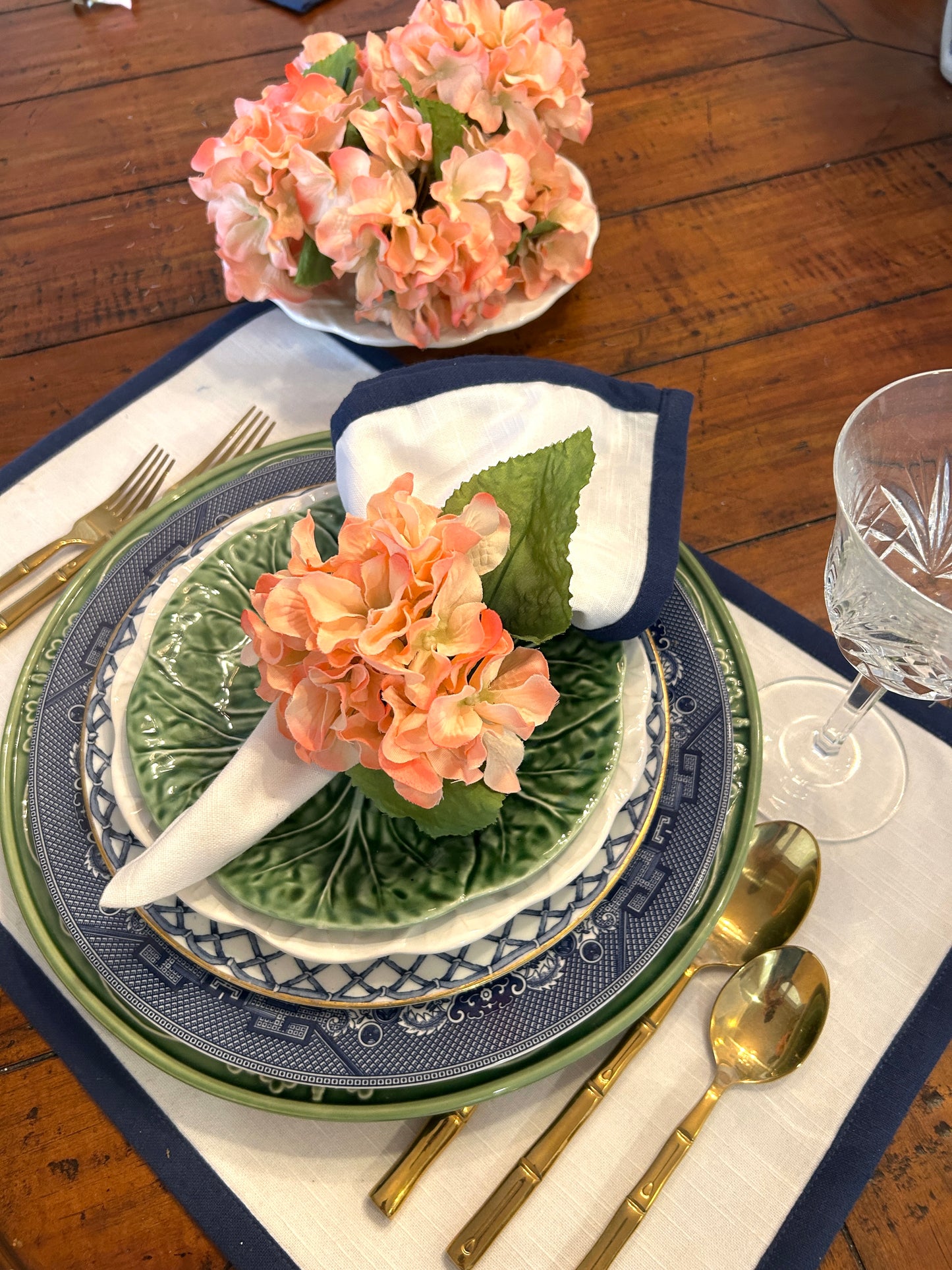 Set of 6 pink floral napkin rings holders