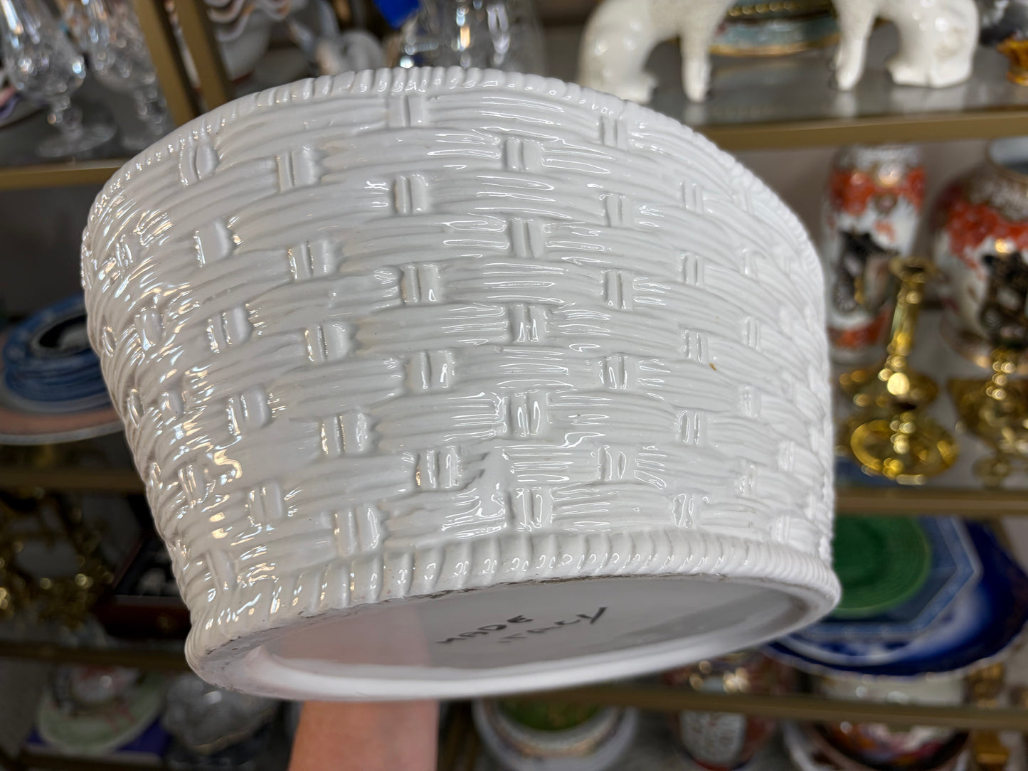 Stunning Italian Fish Tureen with raised fish and lemons and basket design!