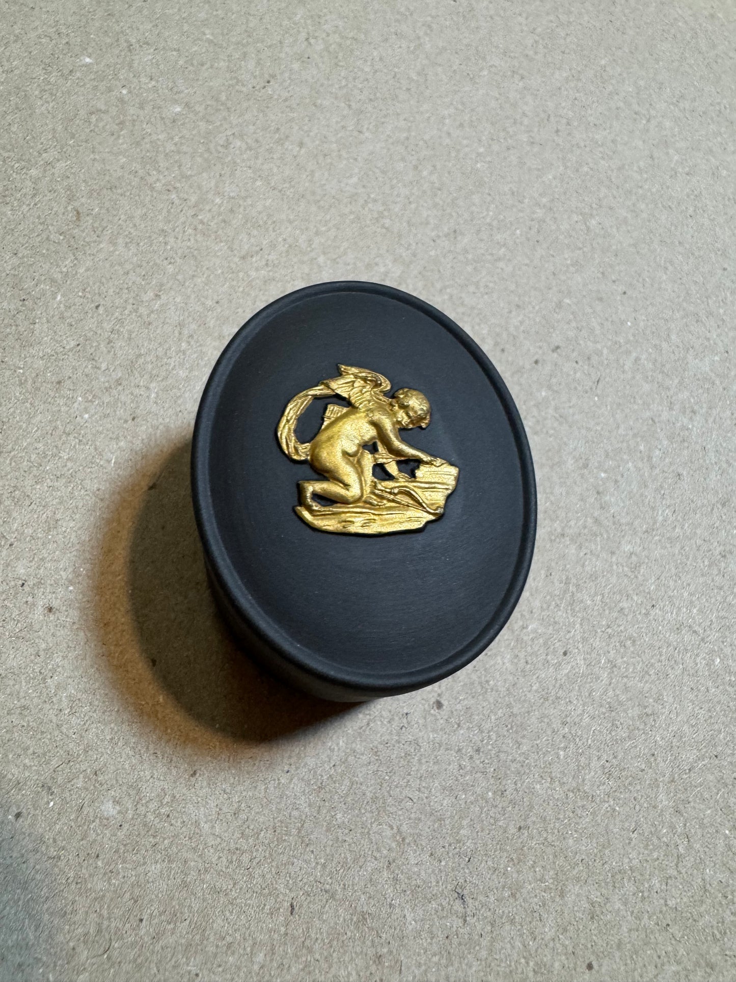 Black bassalt and gold Wedgewood lidded ting box
