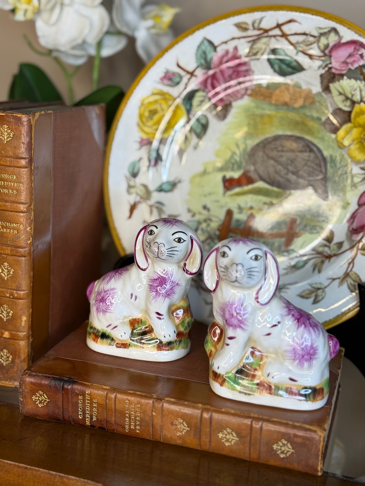 Danny’s Fine Porcelain: Mini Pink Bunny Pair | 5.5Lx2Wx4H
