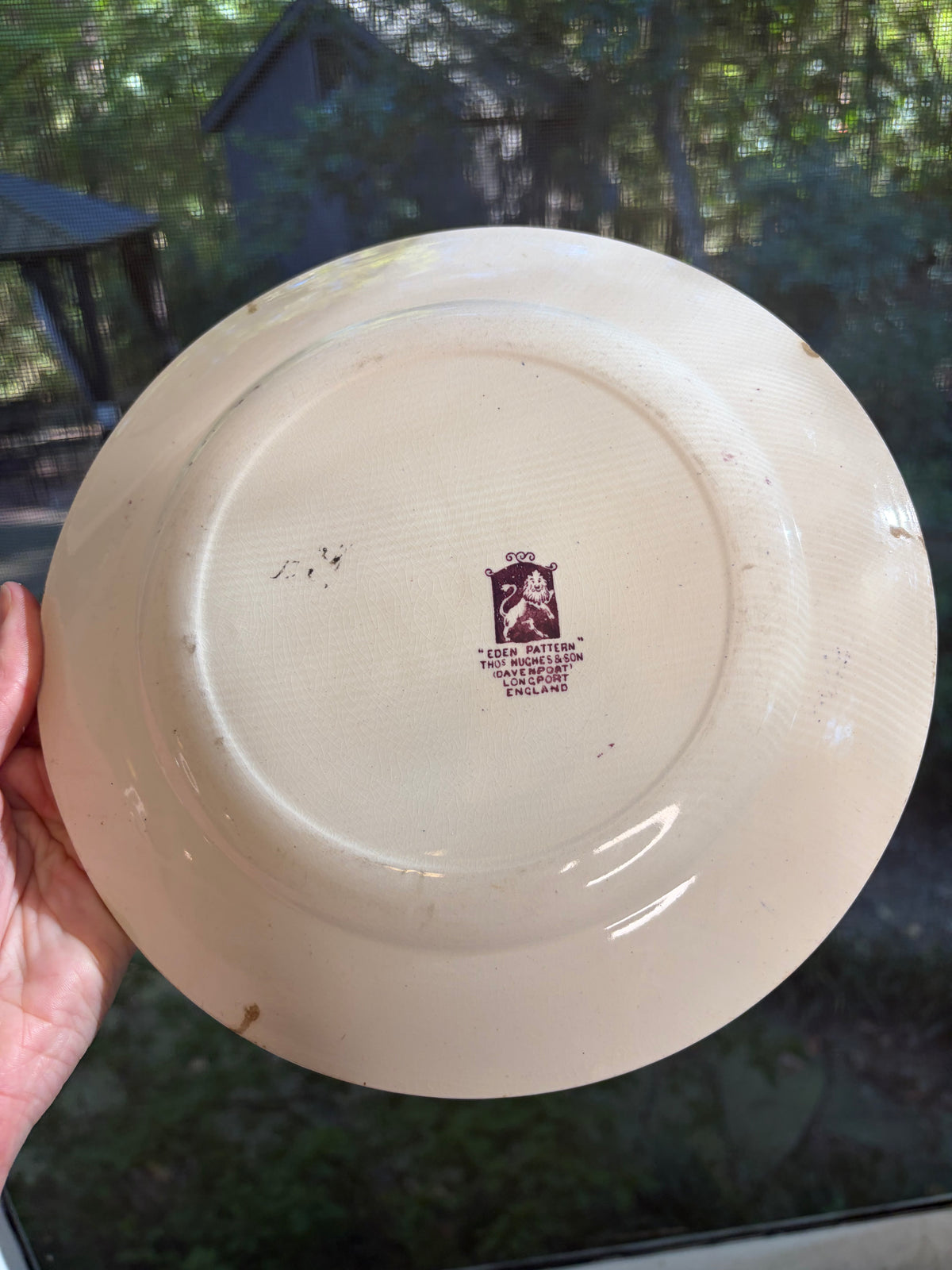 Beautiful antique purple transferware plate!