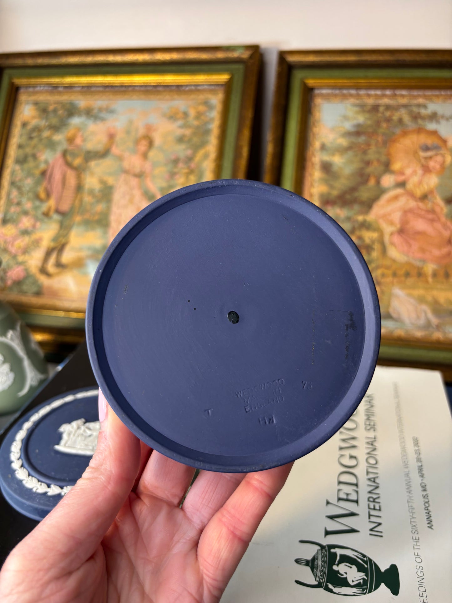 Wedgwood Jasperware Portland Blue Trinket Box!