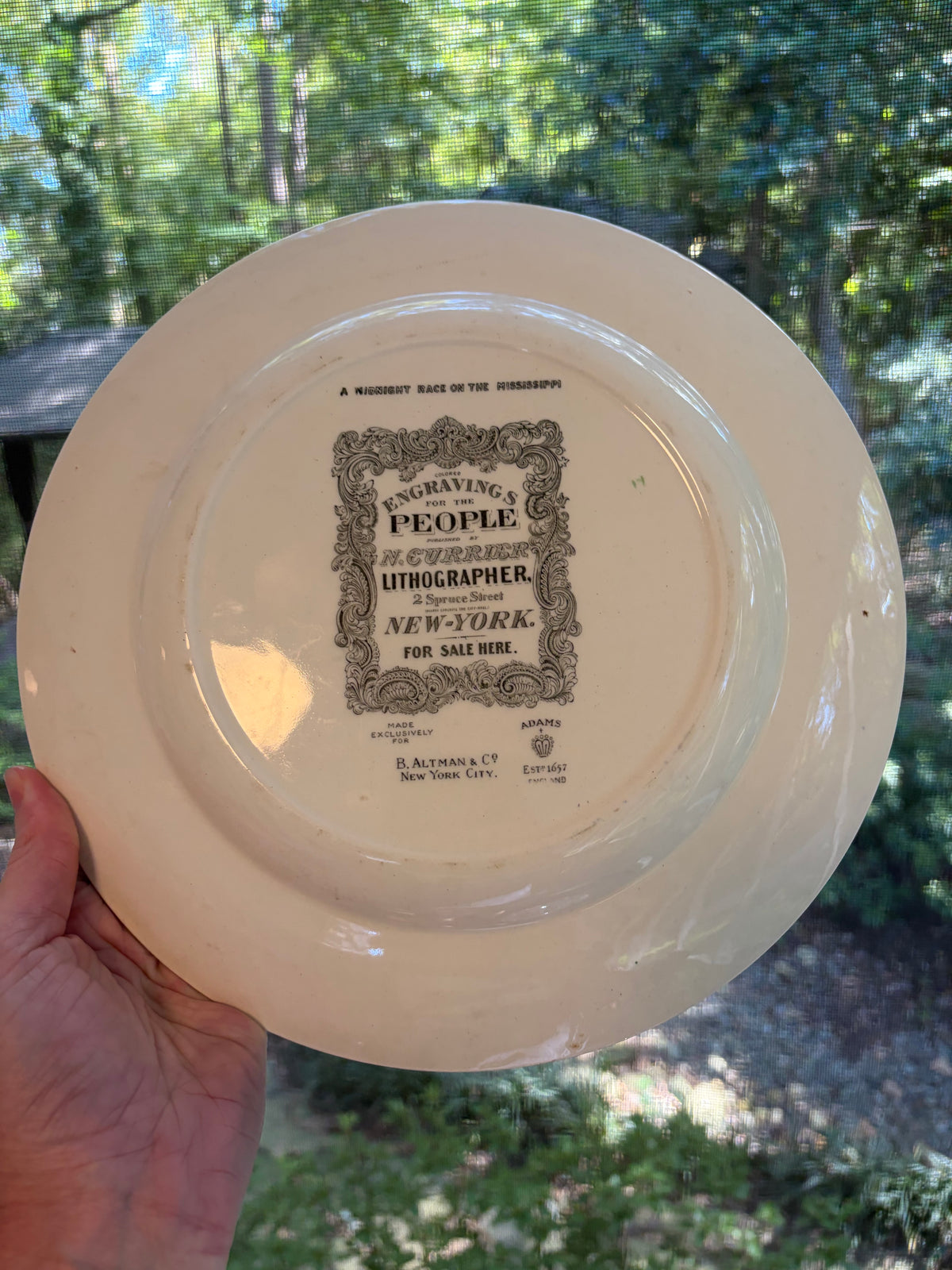 Vintage steamships racing transferware plate!