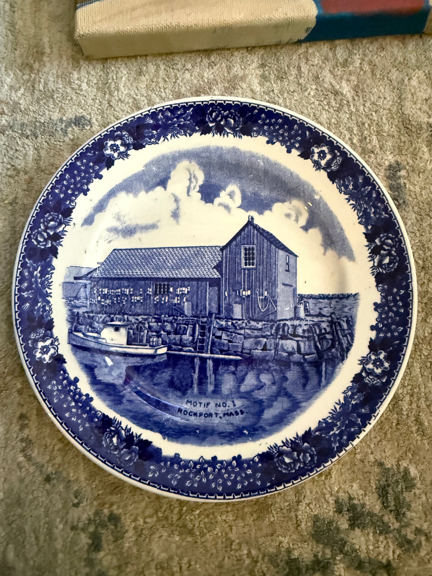 Vintage Staffordshire 7” Rockport, MA plate by Adam’s, England- pristine!