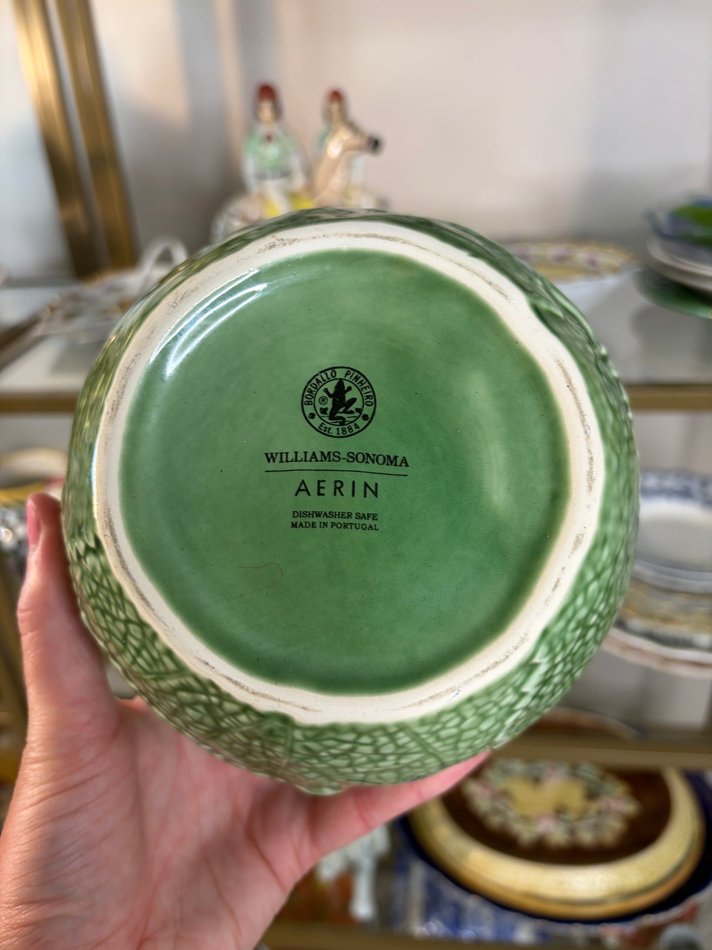 Beautiful Bordallo Pinheiro for Williams-Sonoma pitcher with birds!