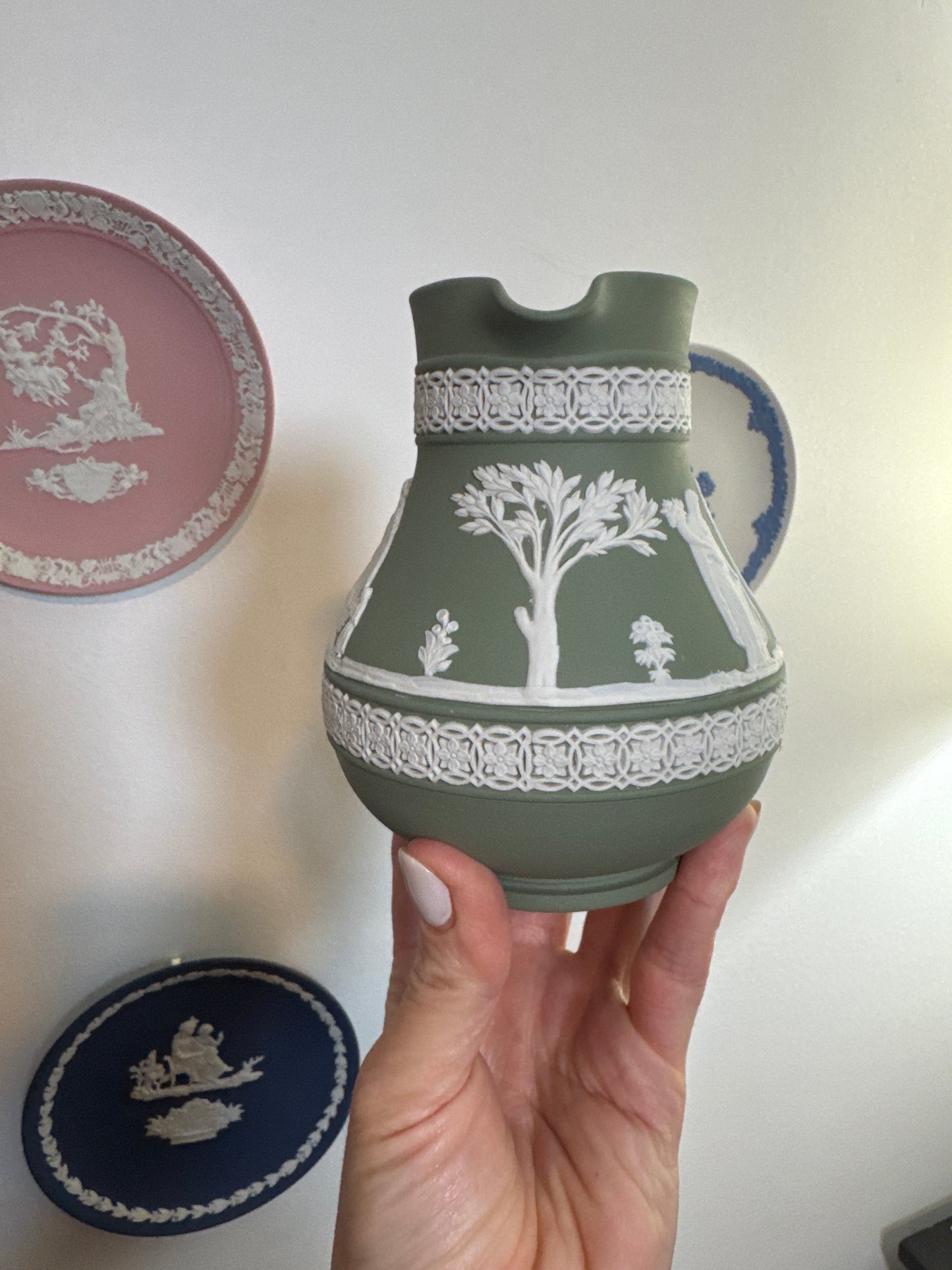 Wedgwood sage green pitcher