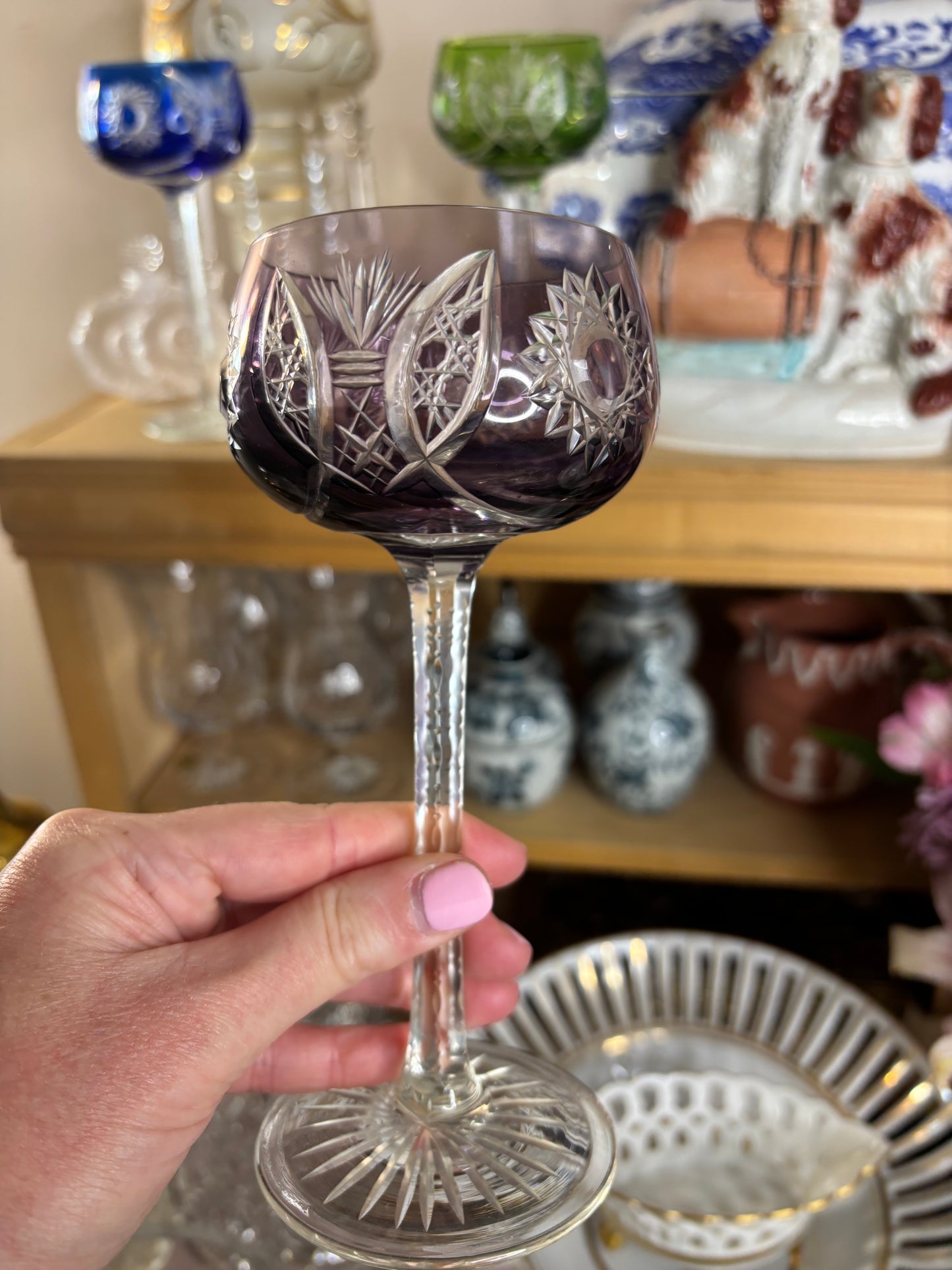 Stunning Nachtmann cut crystal wine glasses trio!