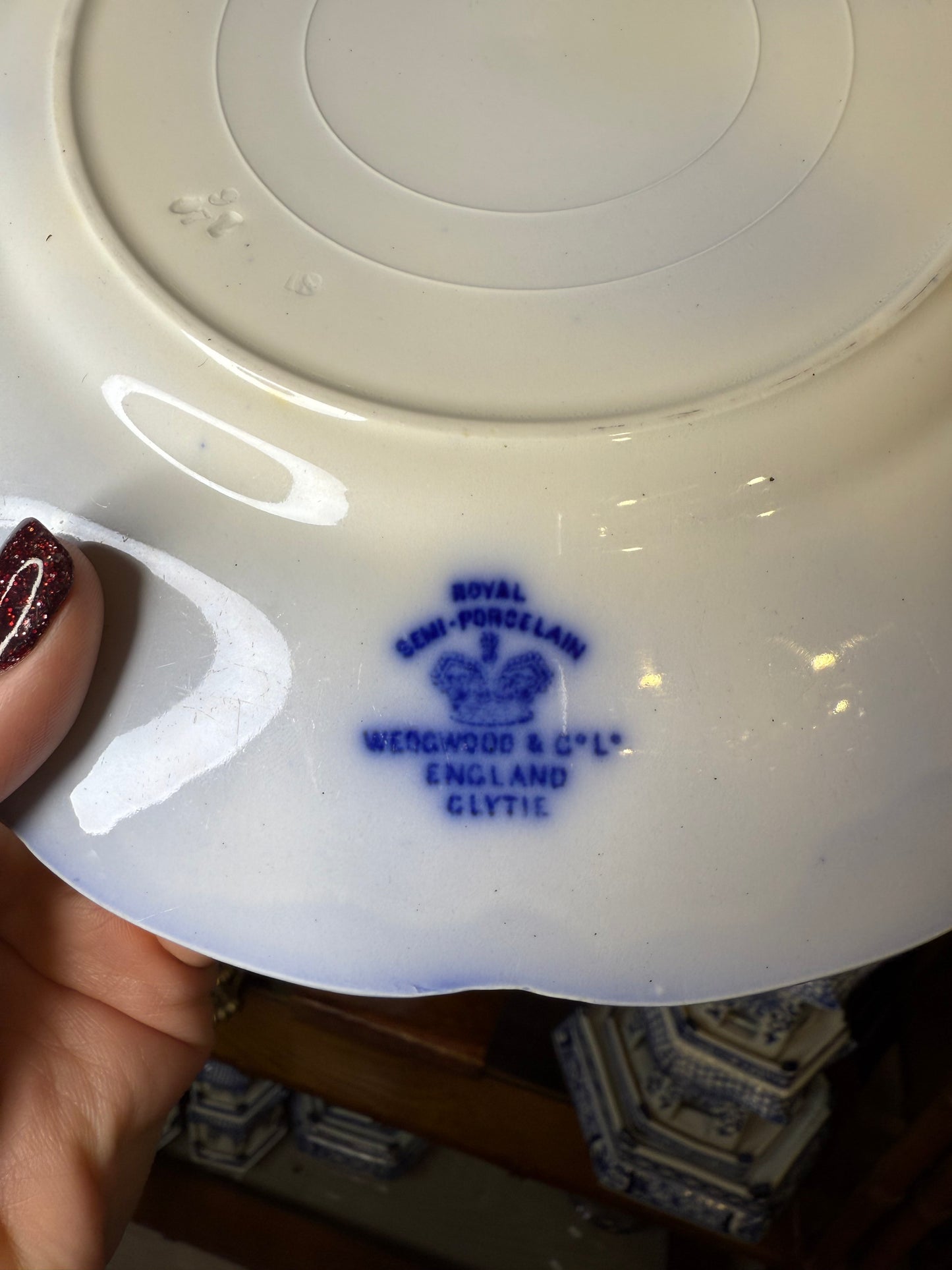 Antique Wedgwood Clytie Turkey Flow Blue Transferware Plate | 10” | English C. 1890