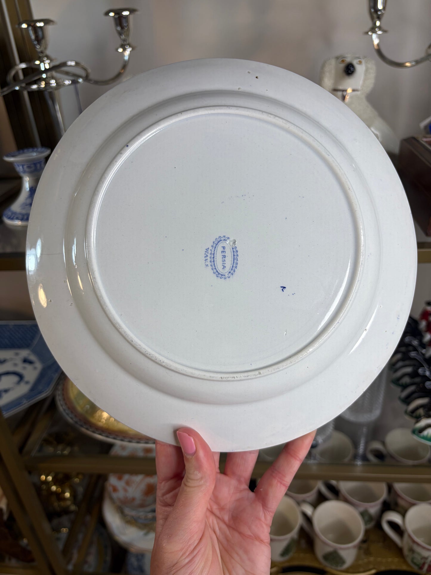 Antique William Adams & Sons "Persia" light blue transferware plate! As is!