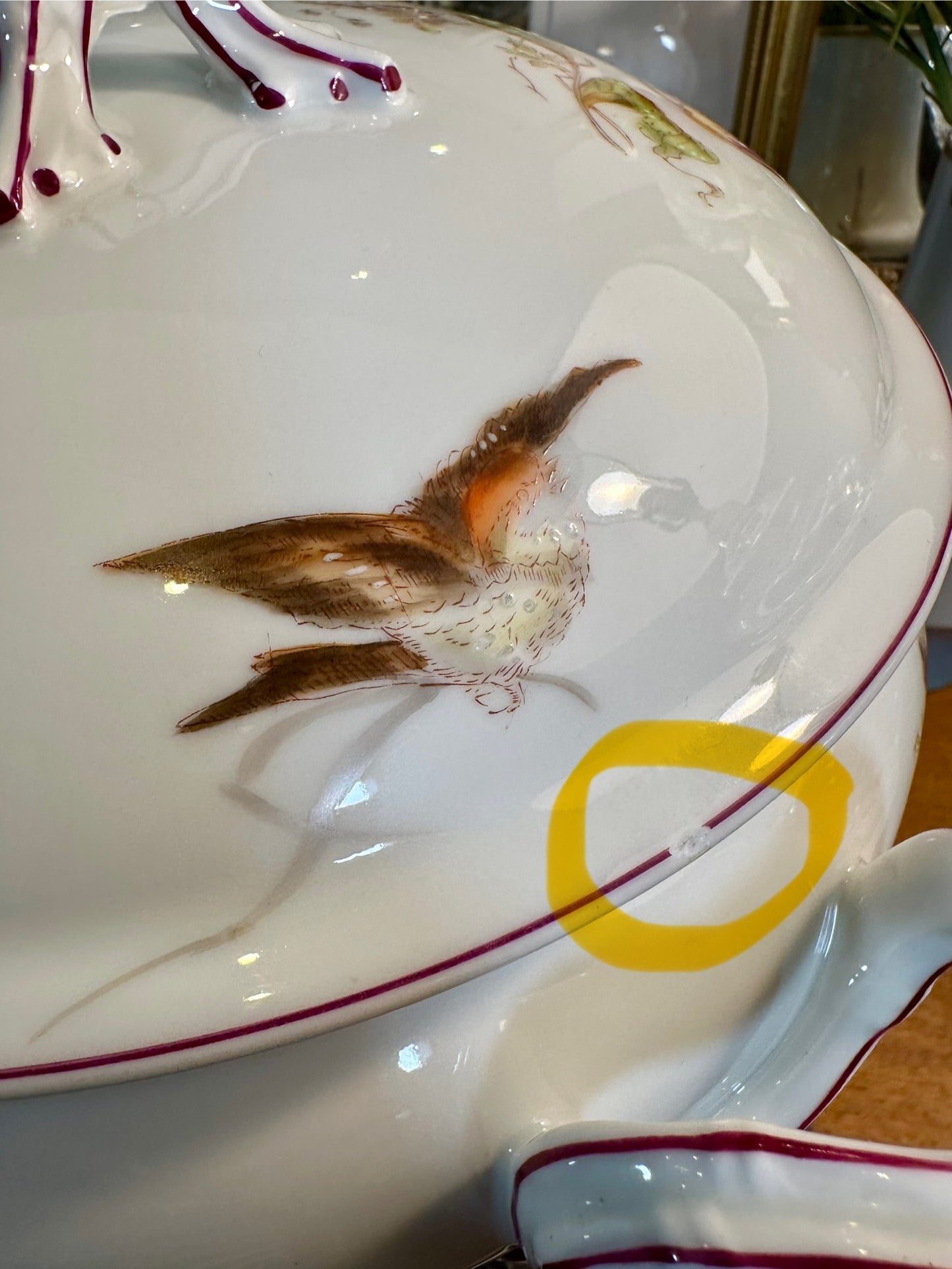 Gorgeous 19th Century Hand Painted Old Paris Porcelain Lidded Round Tureen Bowl, 13"