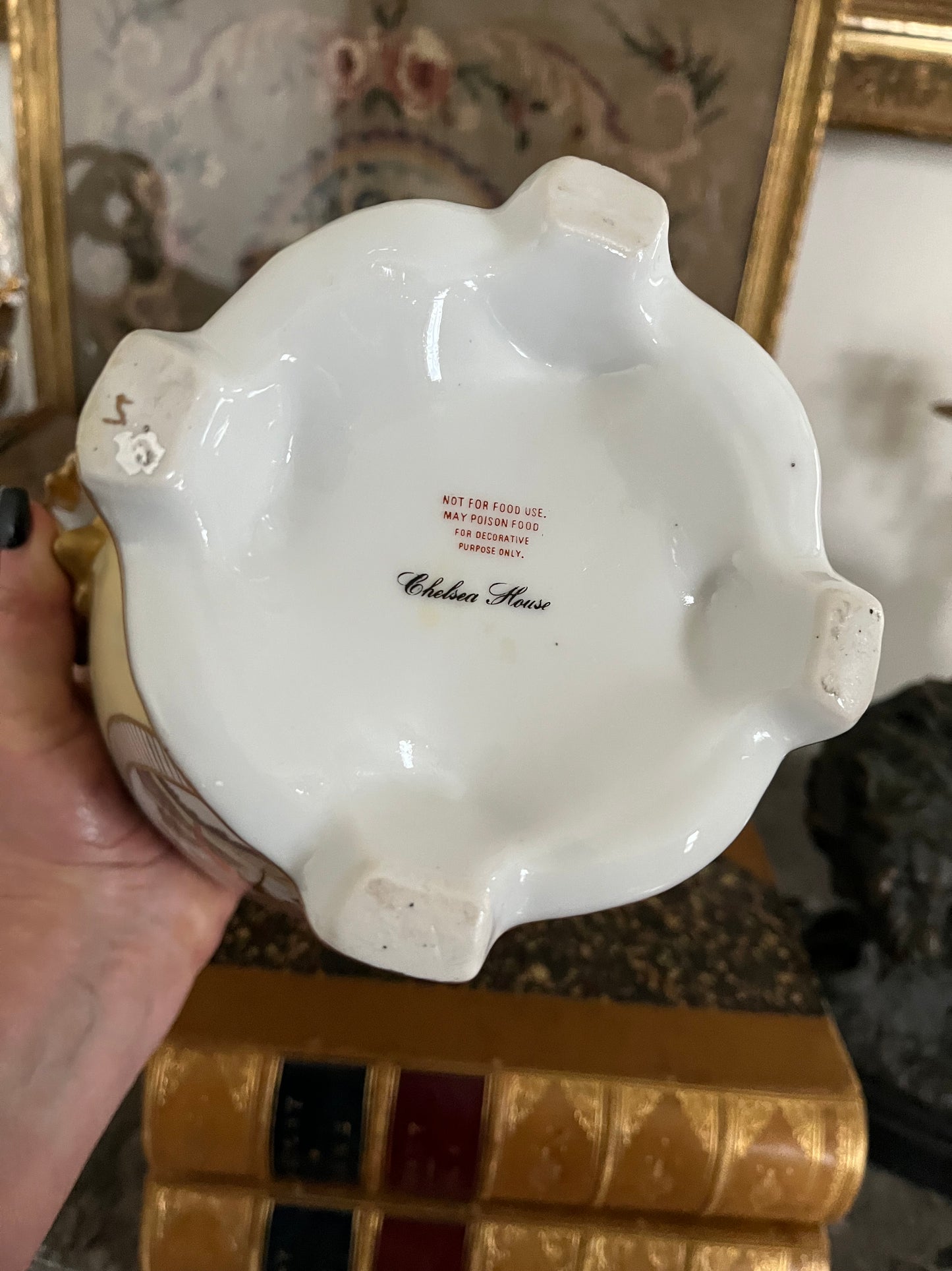 Sevres Style Chelsea House Porcelain Urns with Gilded Scroll Handles & Hand-Painted Exotic Birds — Pair