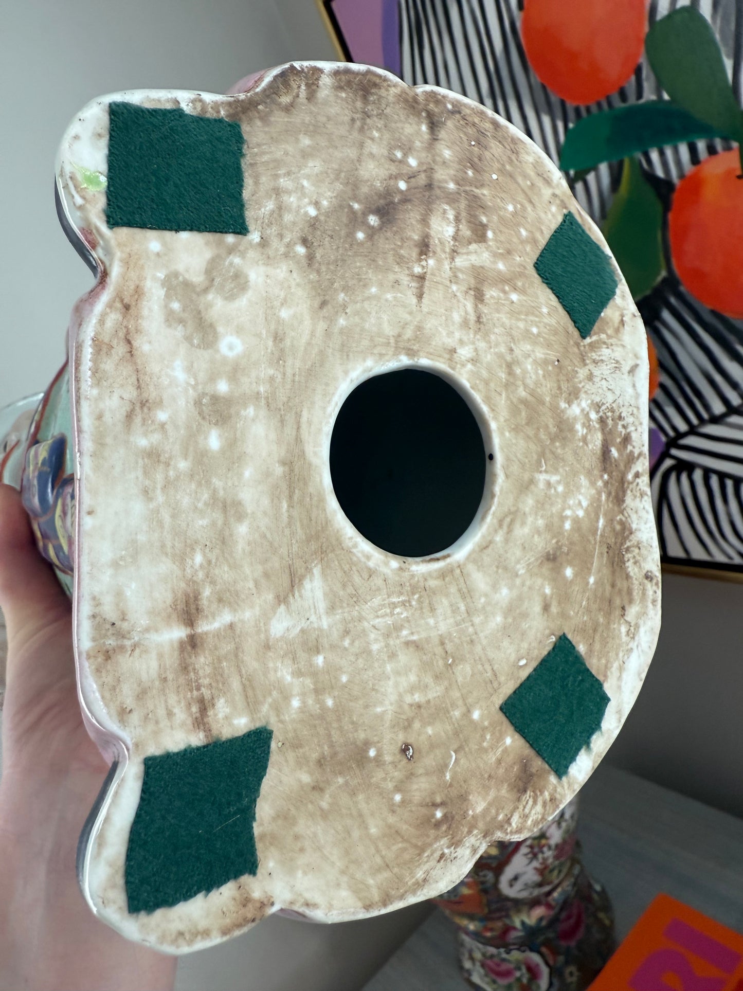 Vintage Chinese “Wise Man” Famille Rose 18” Statue