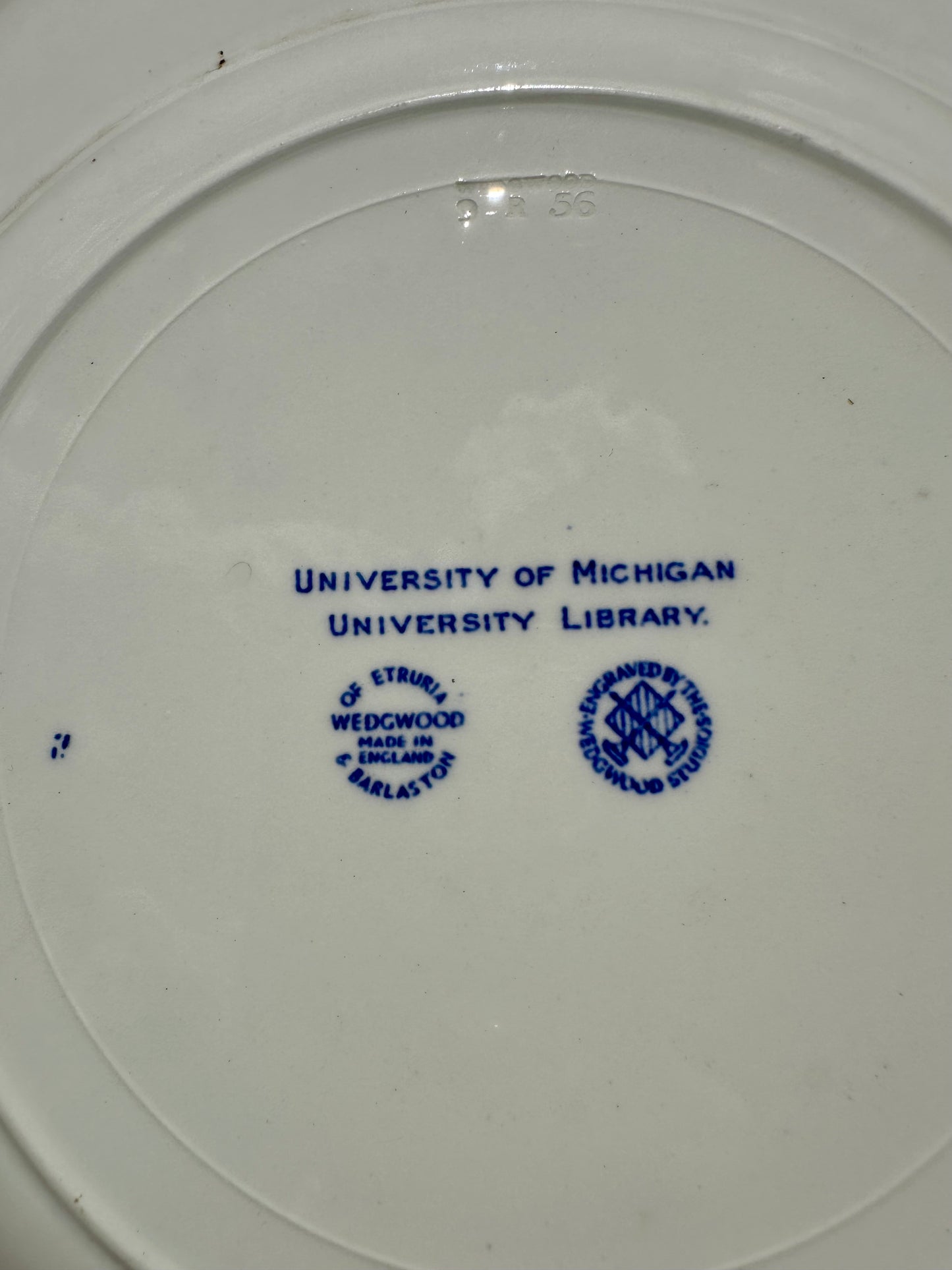 Wedgwood University of Michigan University Library Blue Transferware Plate | 10.25”