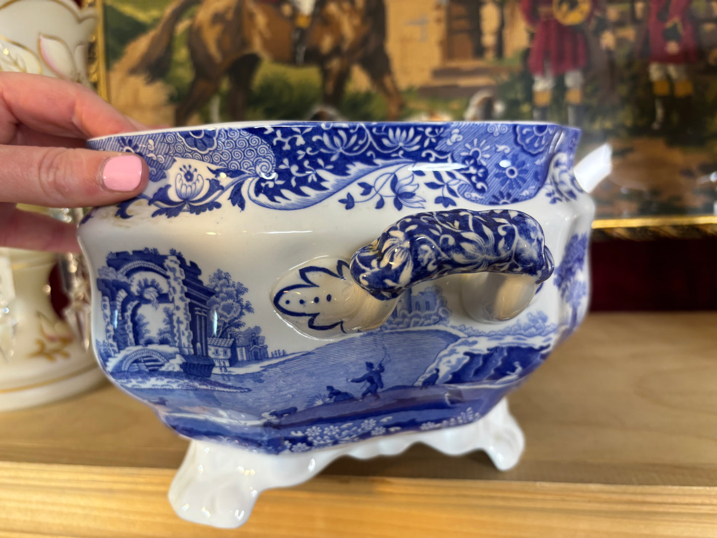 Stunning large Spode Blue Italian lidded tureen!