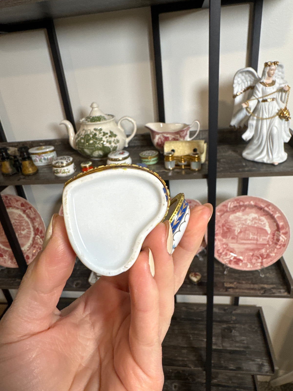 Paris Eiffel Tower Heart-Shaped Porcelain Trinket Box