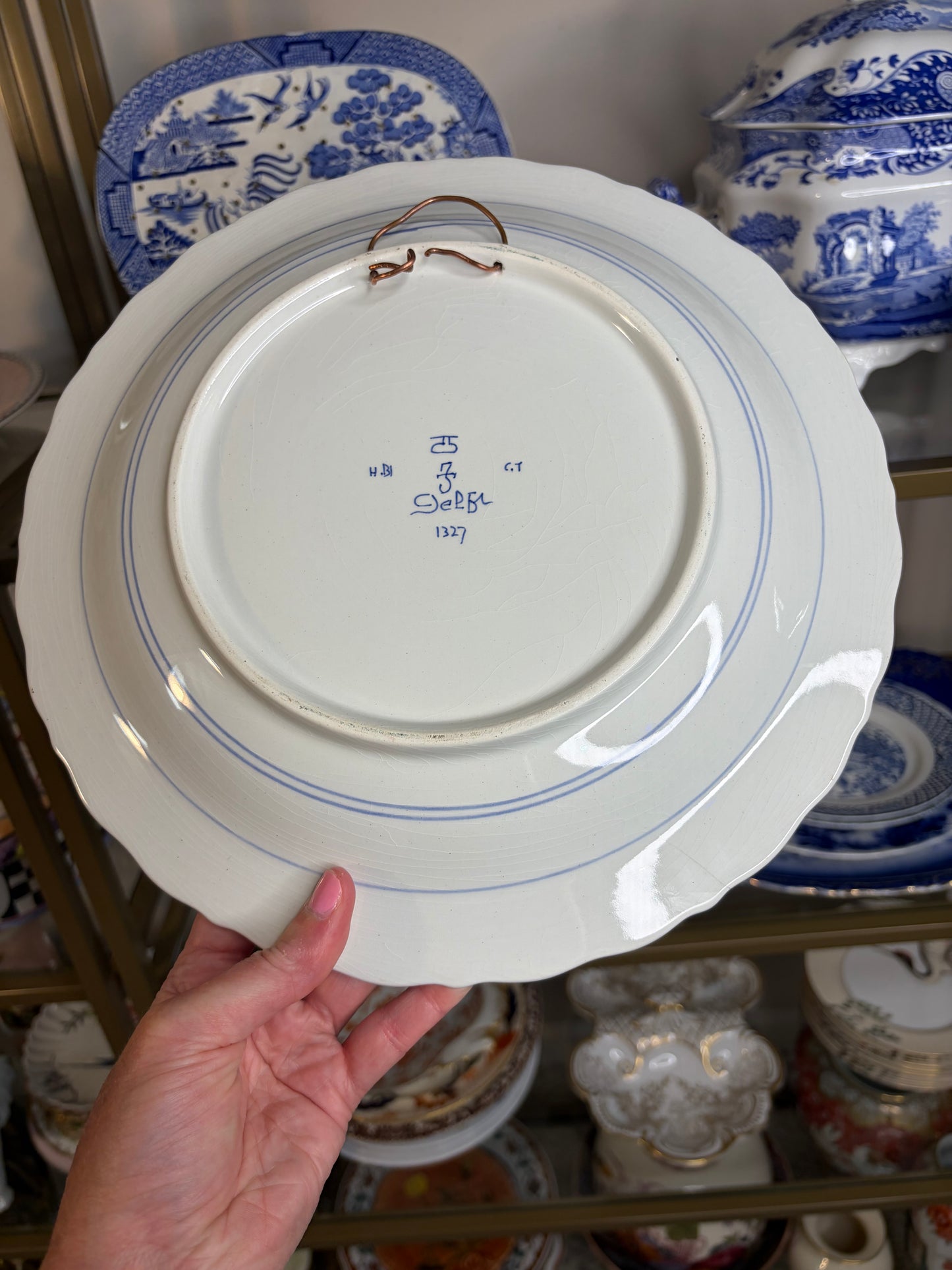 Beautiful Royal Delft floral platter!