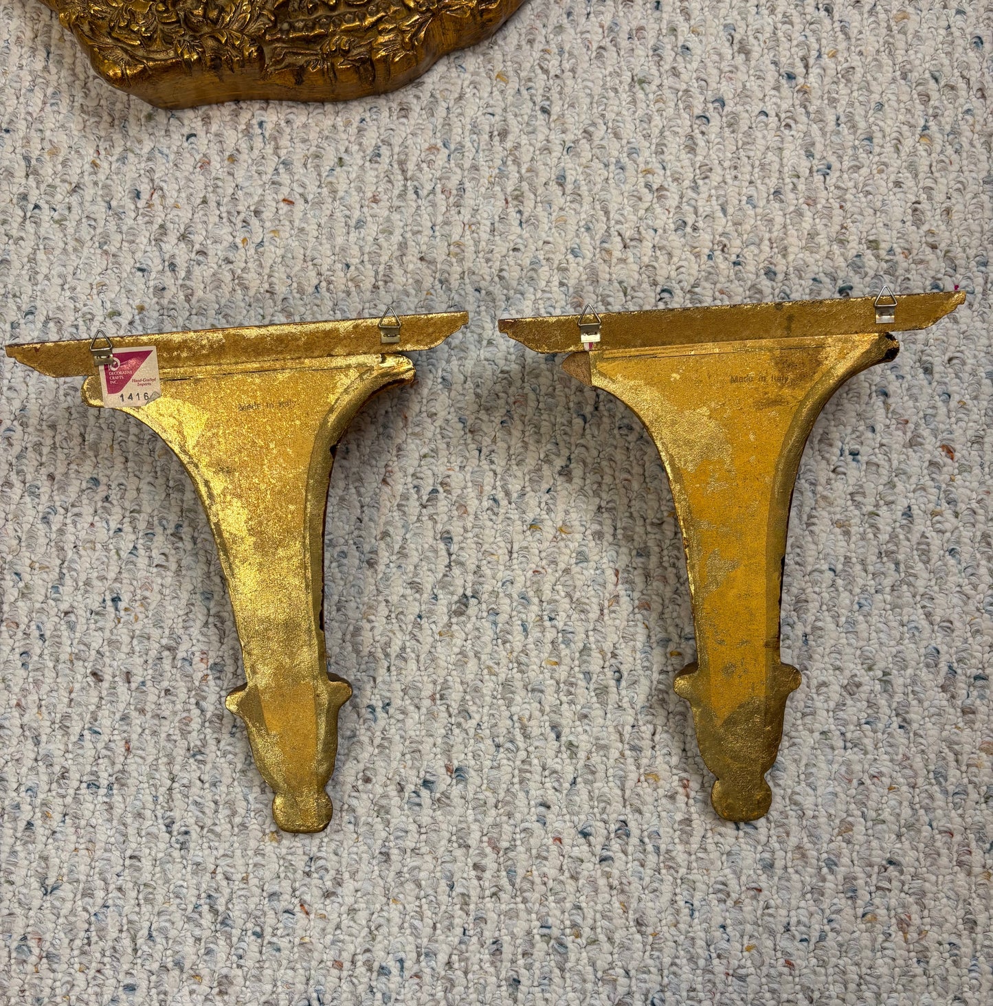 Gorgeous Italian Gilt Sconces Pair!