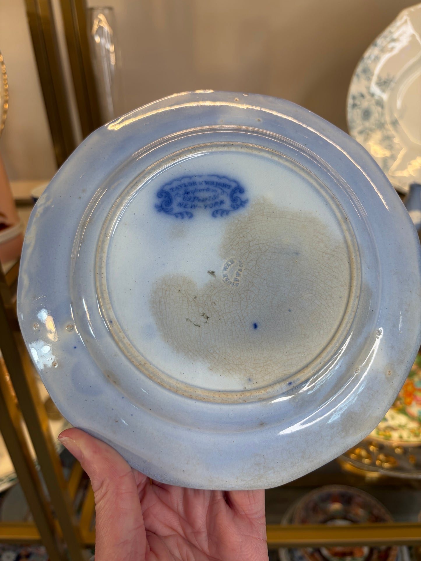 Lovely flow blue plate!
