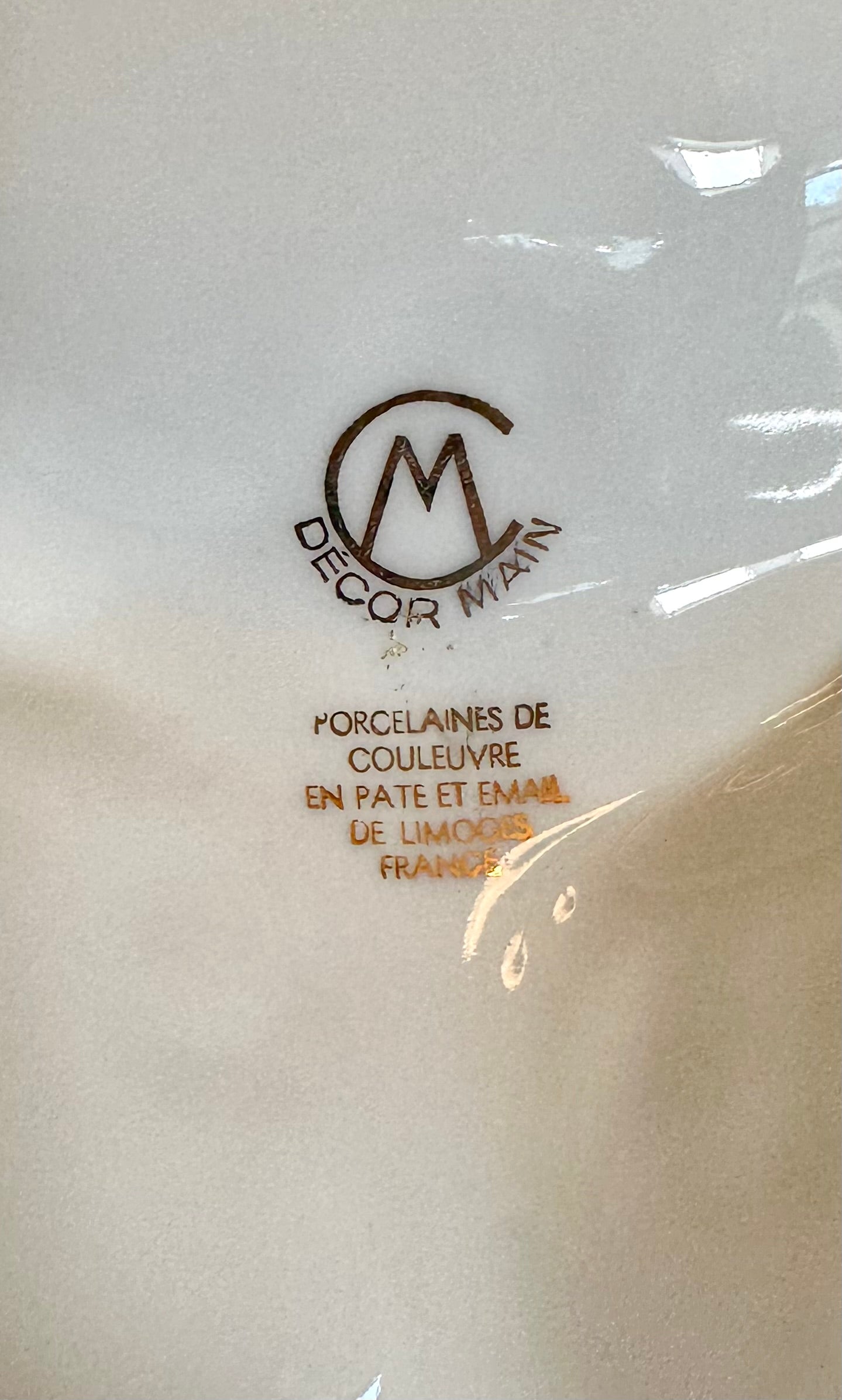 Vintage French Porcelaines de Couleuvre Limoges Three-Section Handled Tray