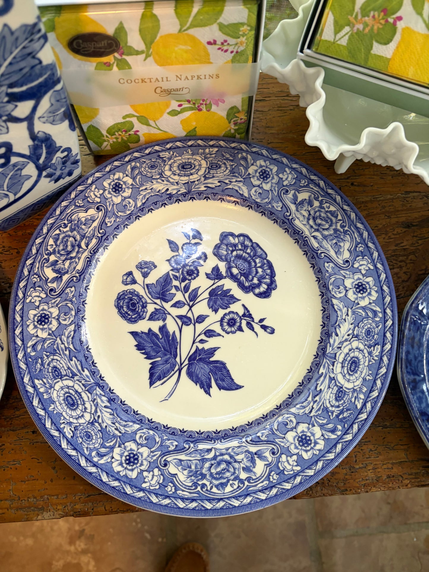 Lovely Queen’s Rosemount blue and white floral plate!