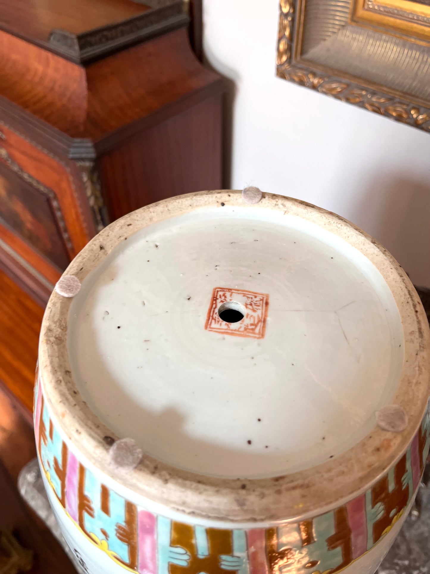 Important Antique Large Chinese ‘One Hundred Treasure Vase’ - Celedon Ground/Ballister Shape