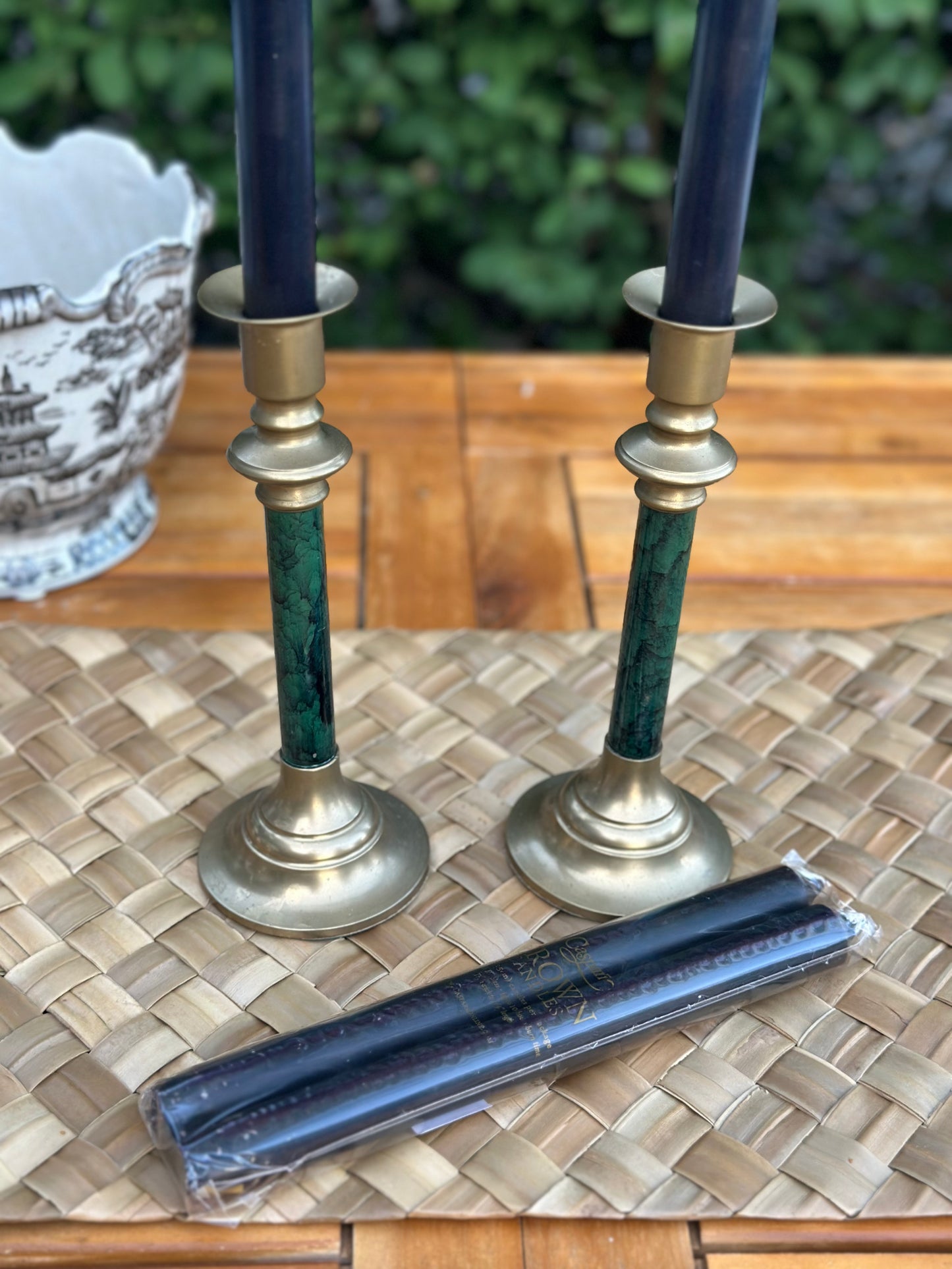 Caspari Taper 10" Candles in Black- 2 Candles Per Package