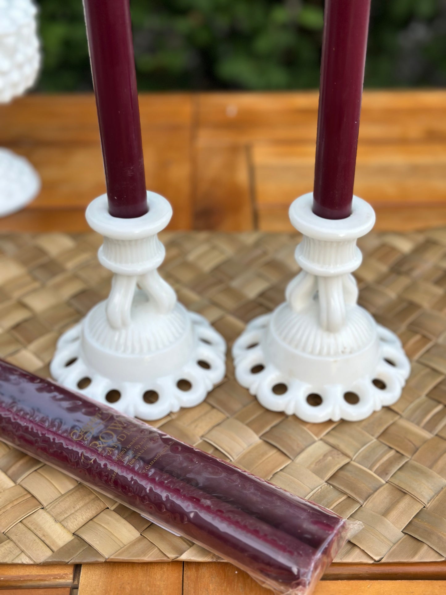 Caspari Straight Taper 10" Candles in Merlot - 2 Candles Per Package